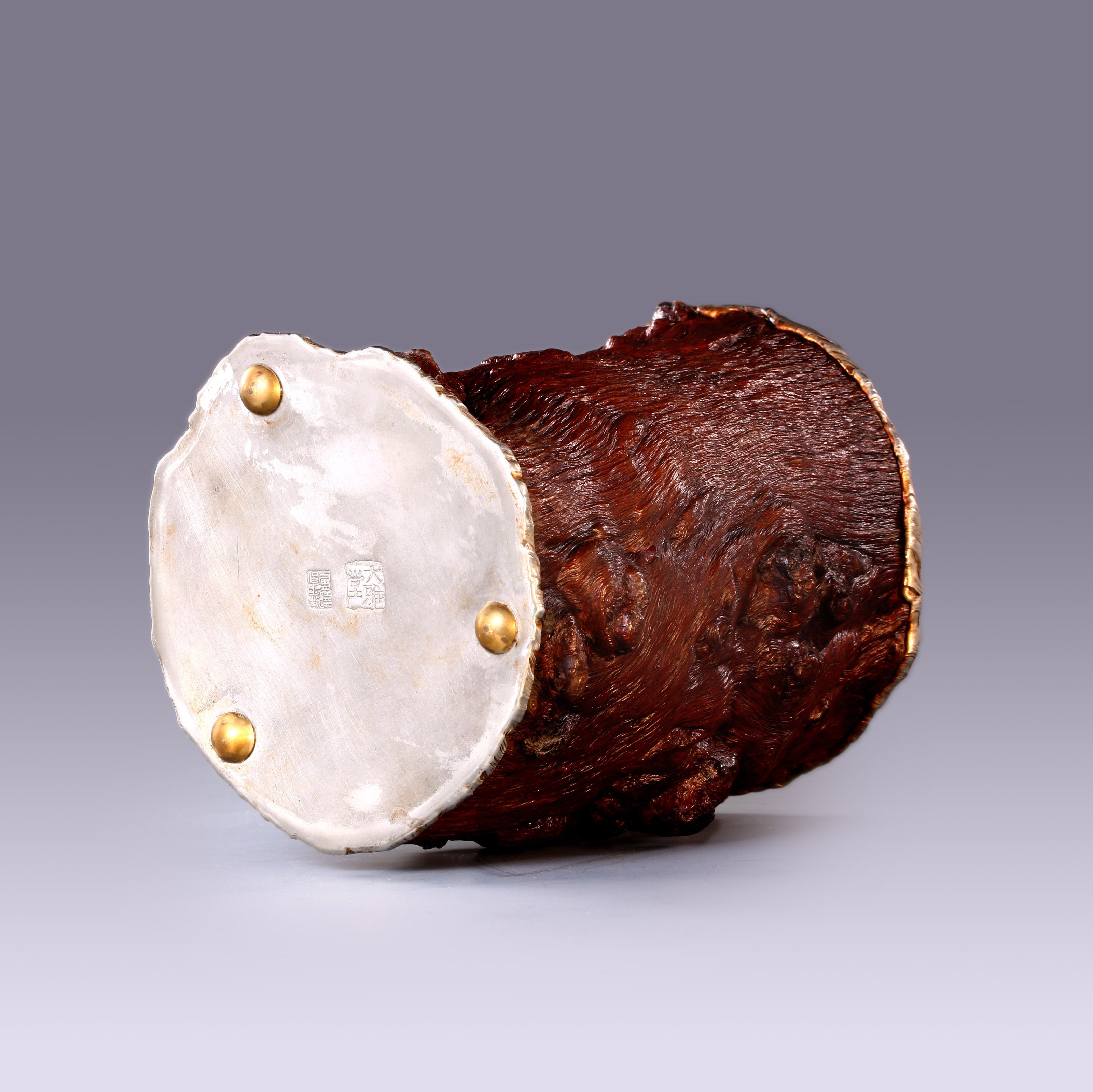 Benguzhi Rongxi carved wood tea canister