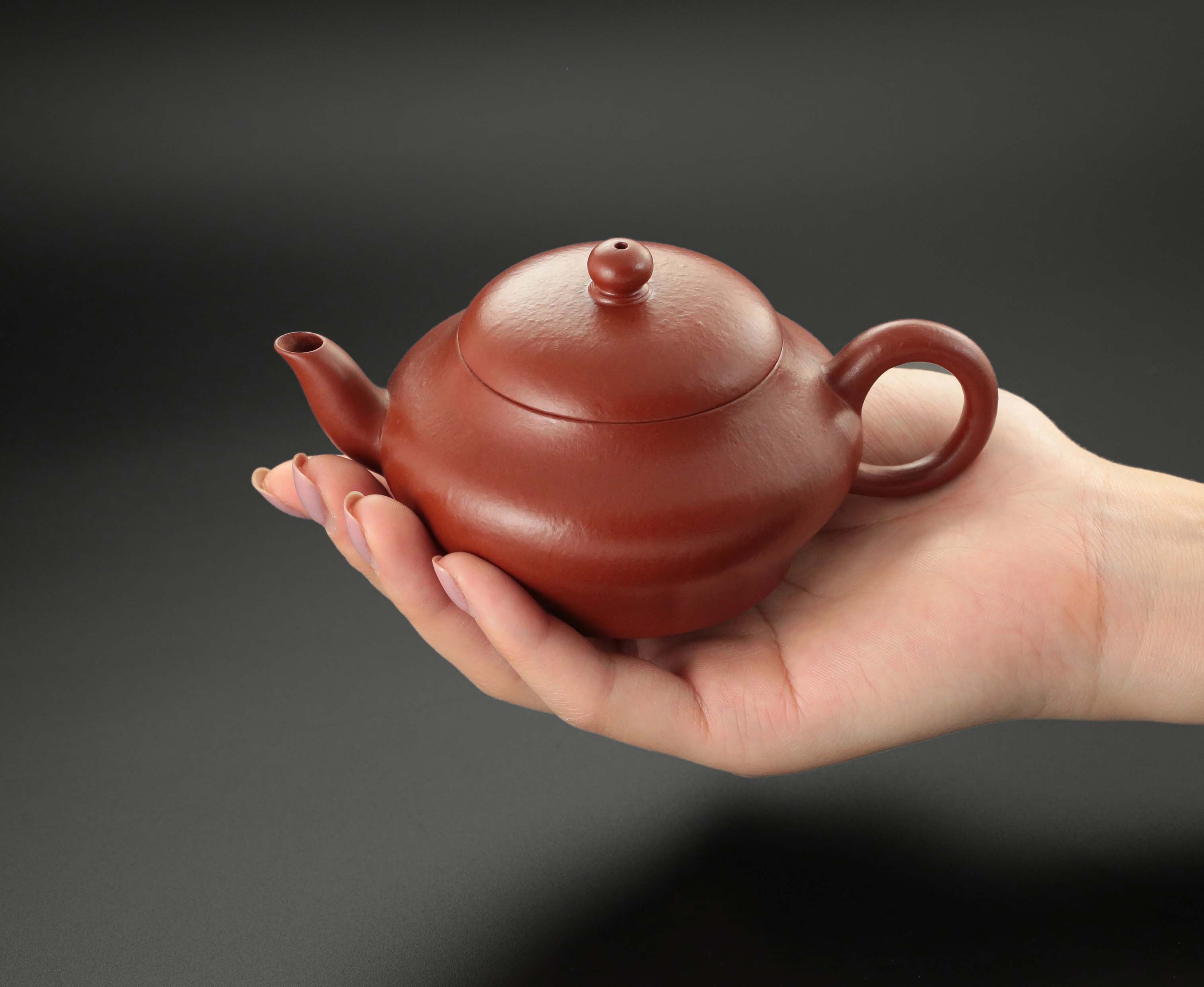 Flat Lamp Teapot - Small Coal Kiln Red Clay