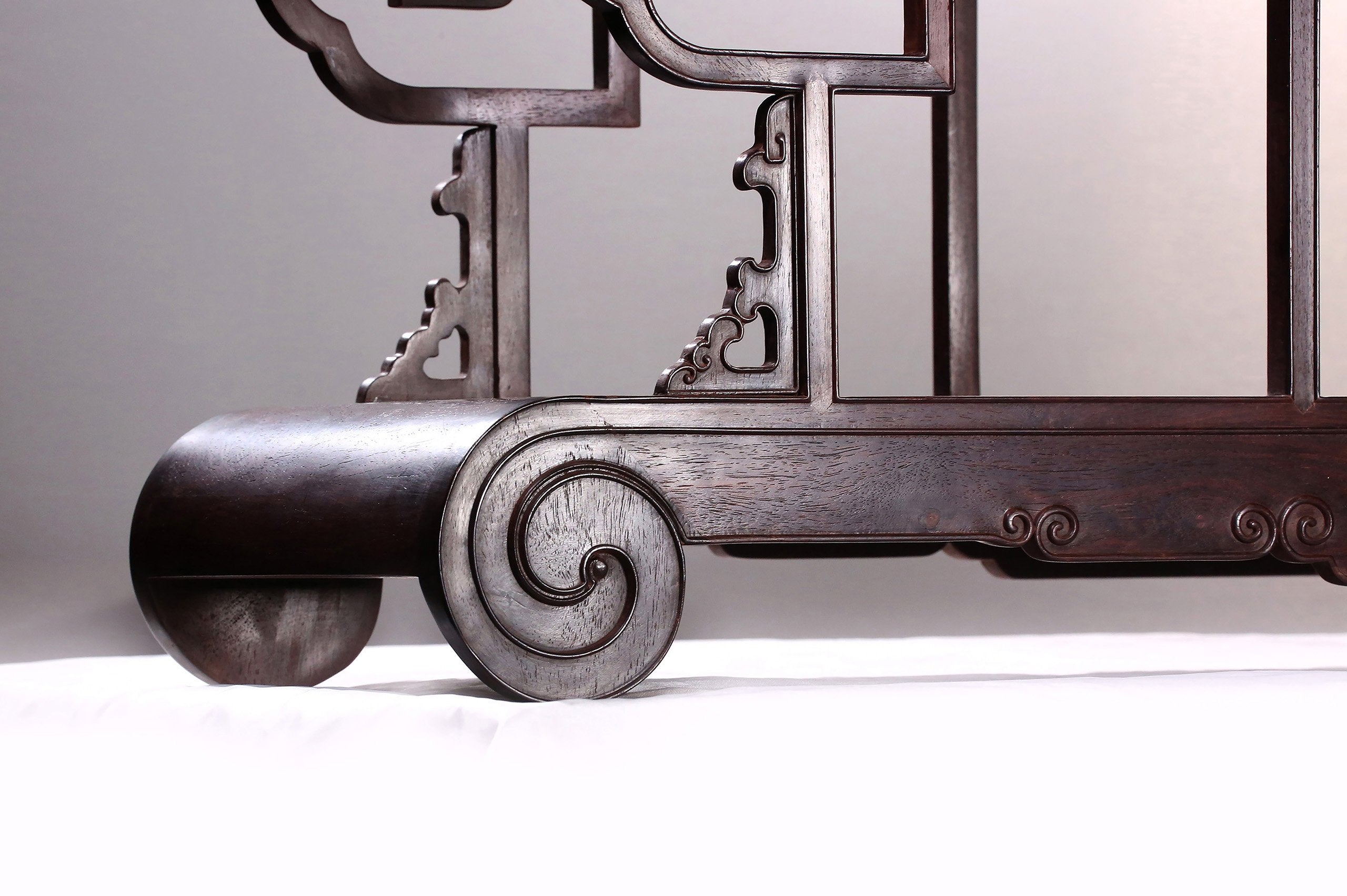 Rosewood scroll book display shelf