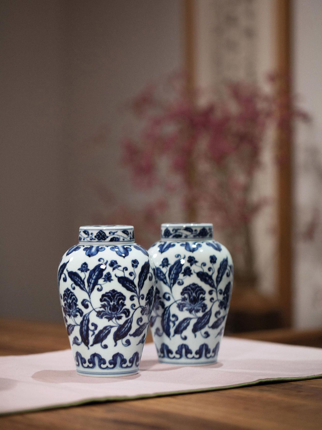 Blue and white tea warehouse