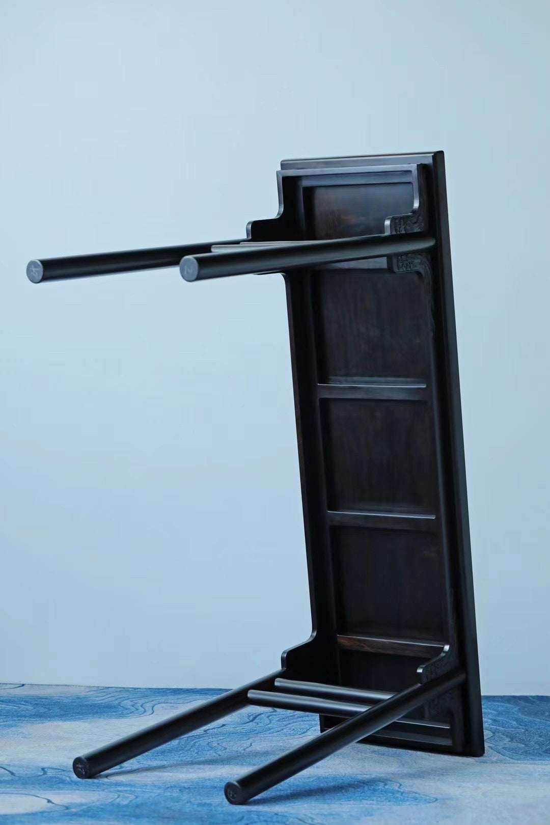 Purple sandalwood flat-top table with mortise and tenon joints and dragon design