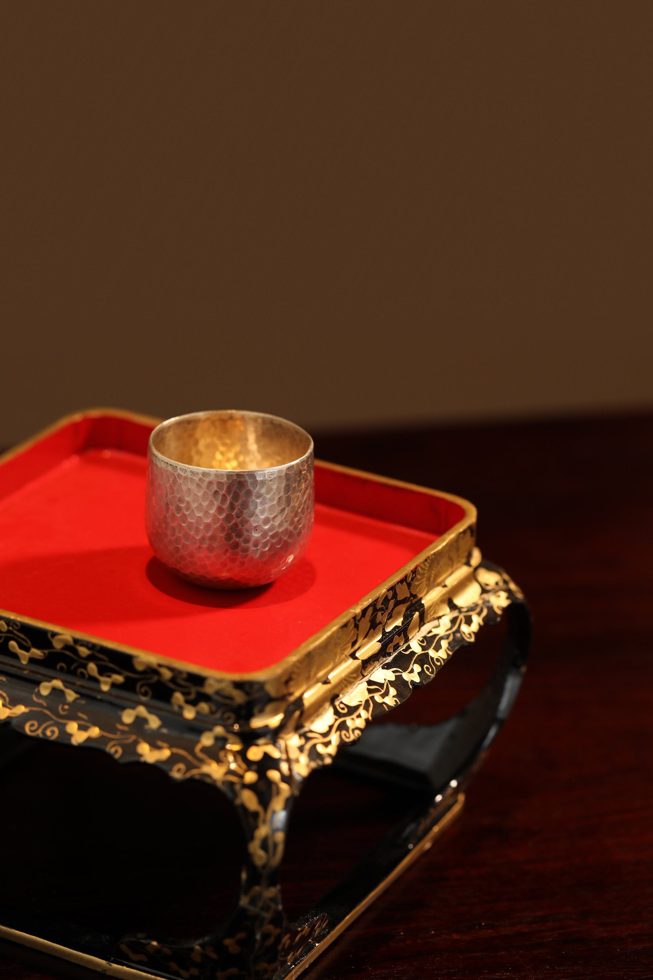 Hammered antique sterling silver teacups | wine glasses (pair)