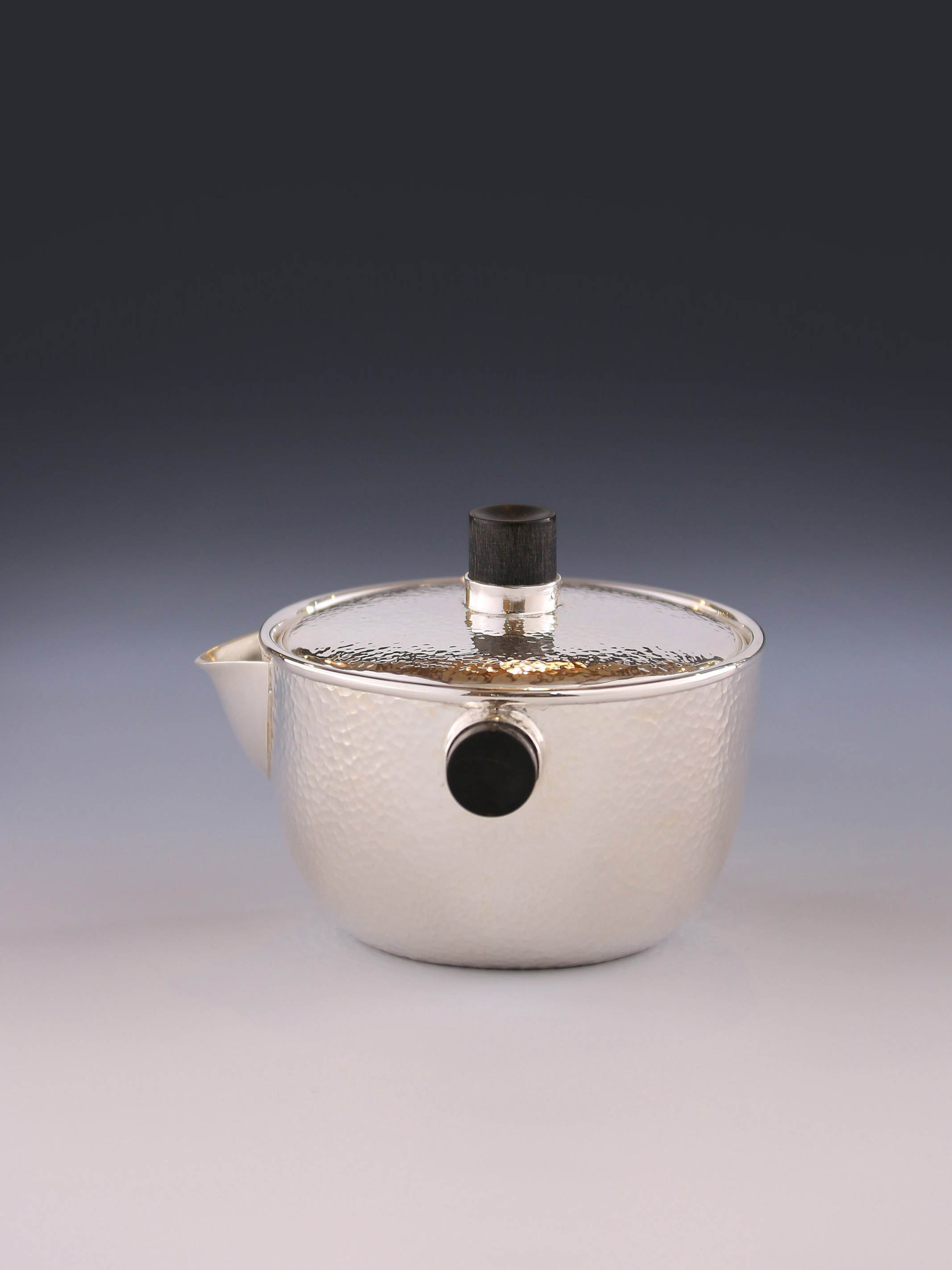 Hammered Hand-held Silver Covered Bowl