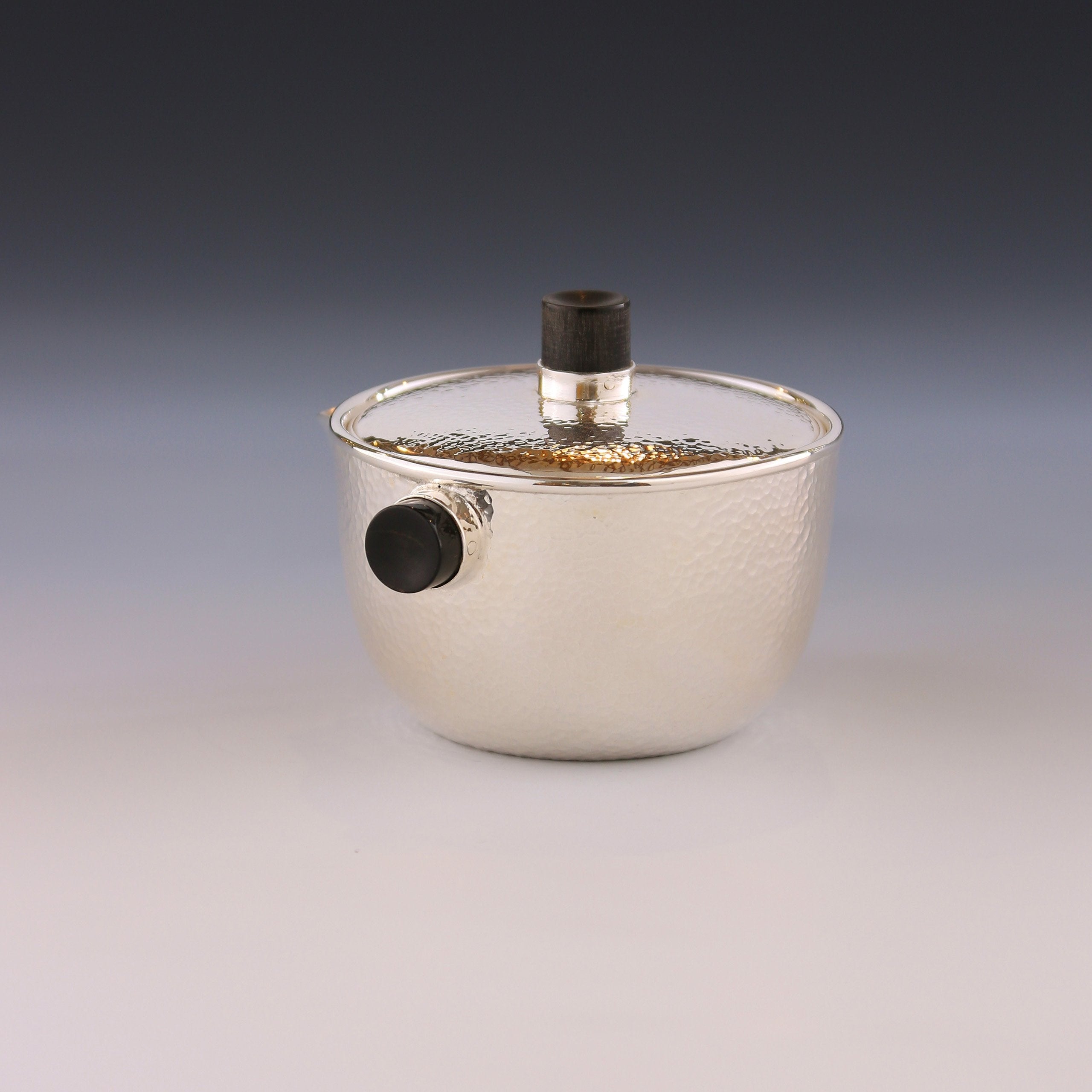 Hammered Hand-held Silver Covered Bowl