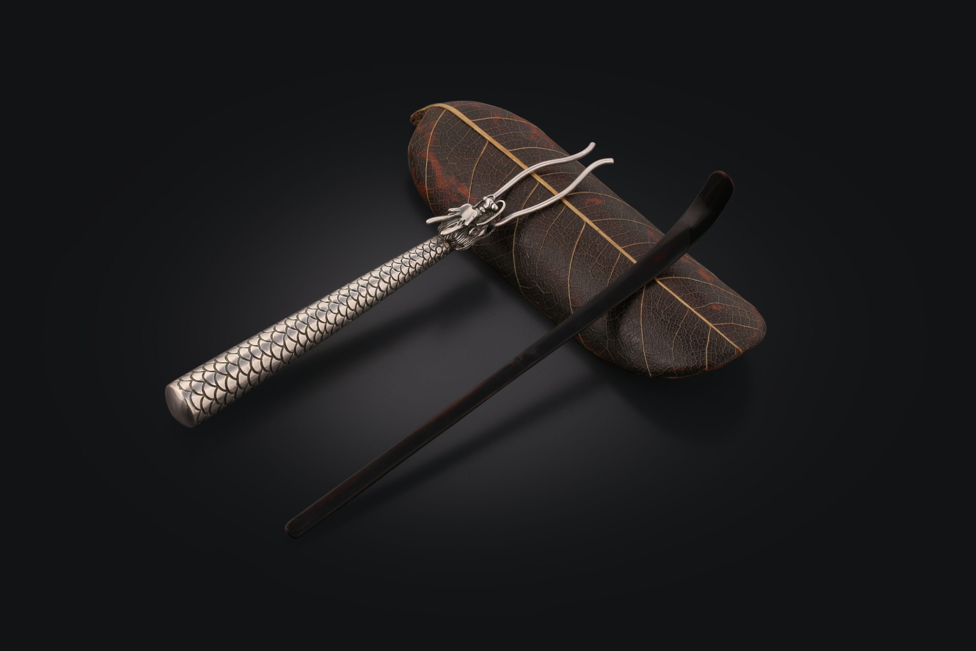 Pure Silver Azure Dragon Tea Pick