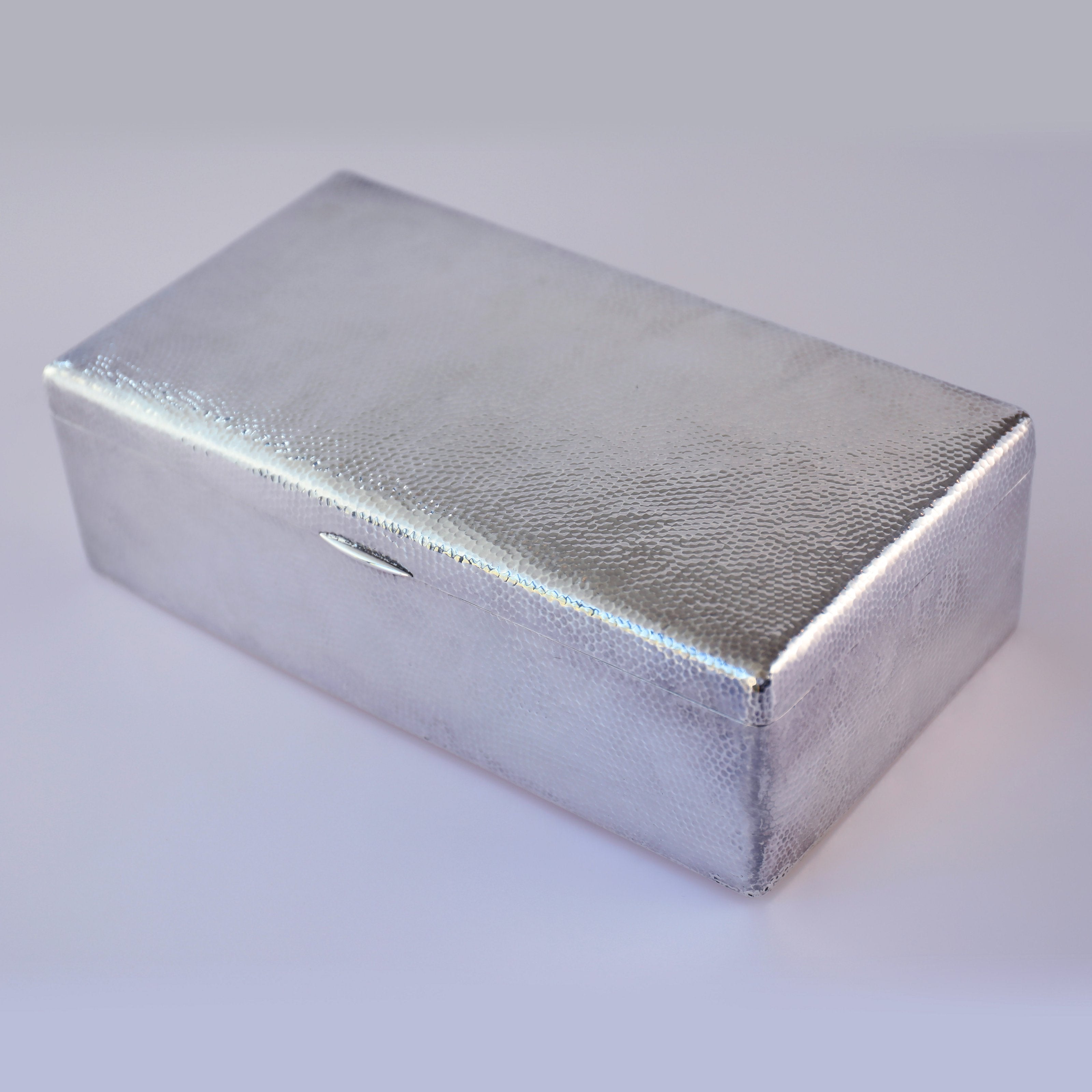 Large Chinese-made pure silver tea/cigar box