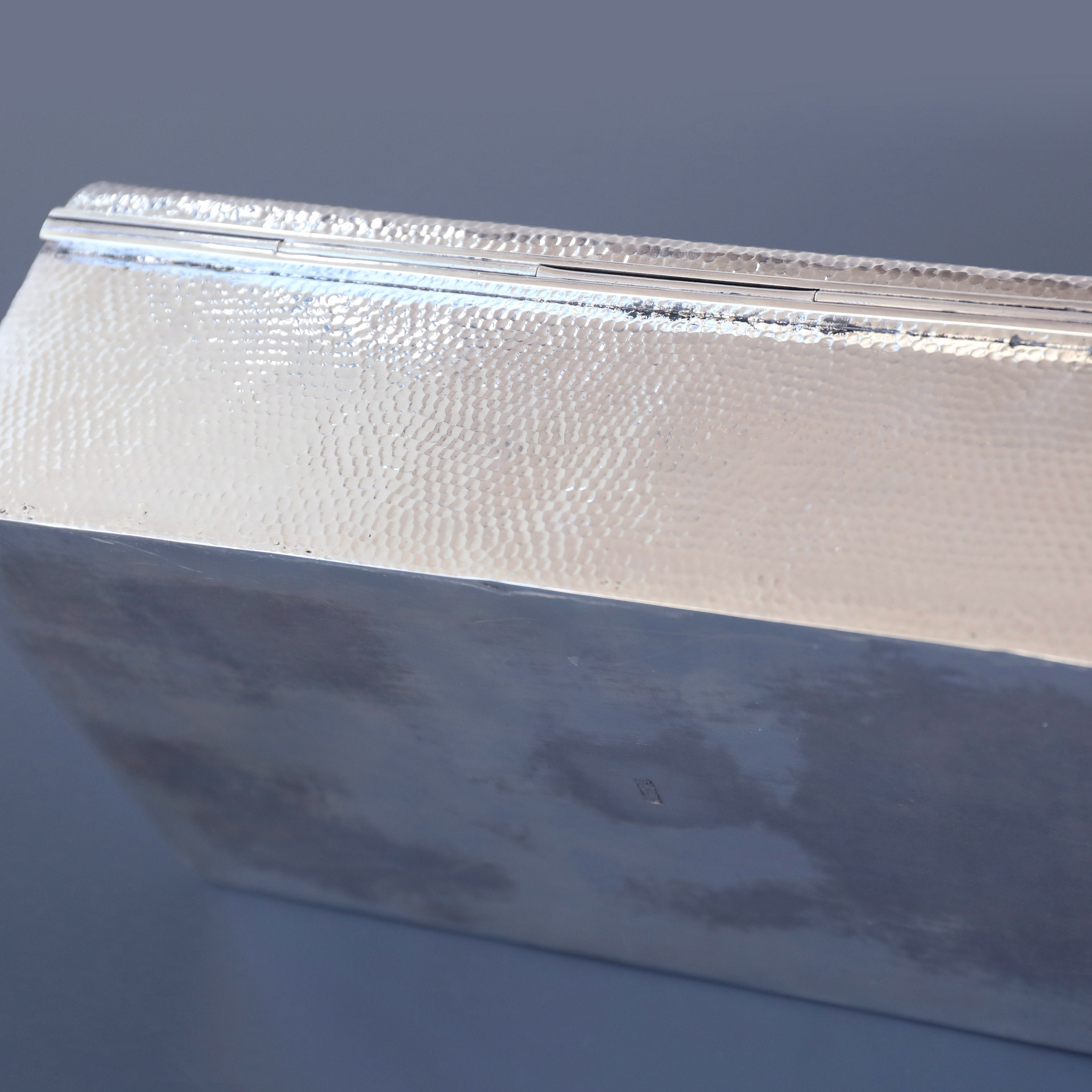 Large Chinese-made pure silver tea/cigar box