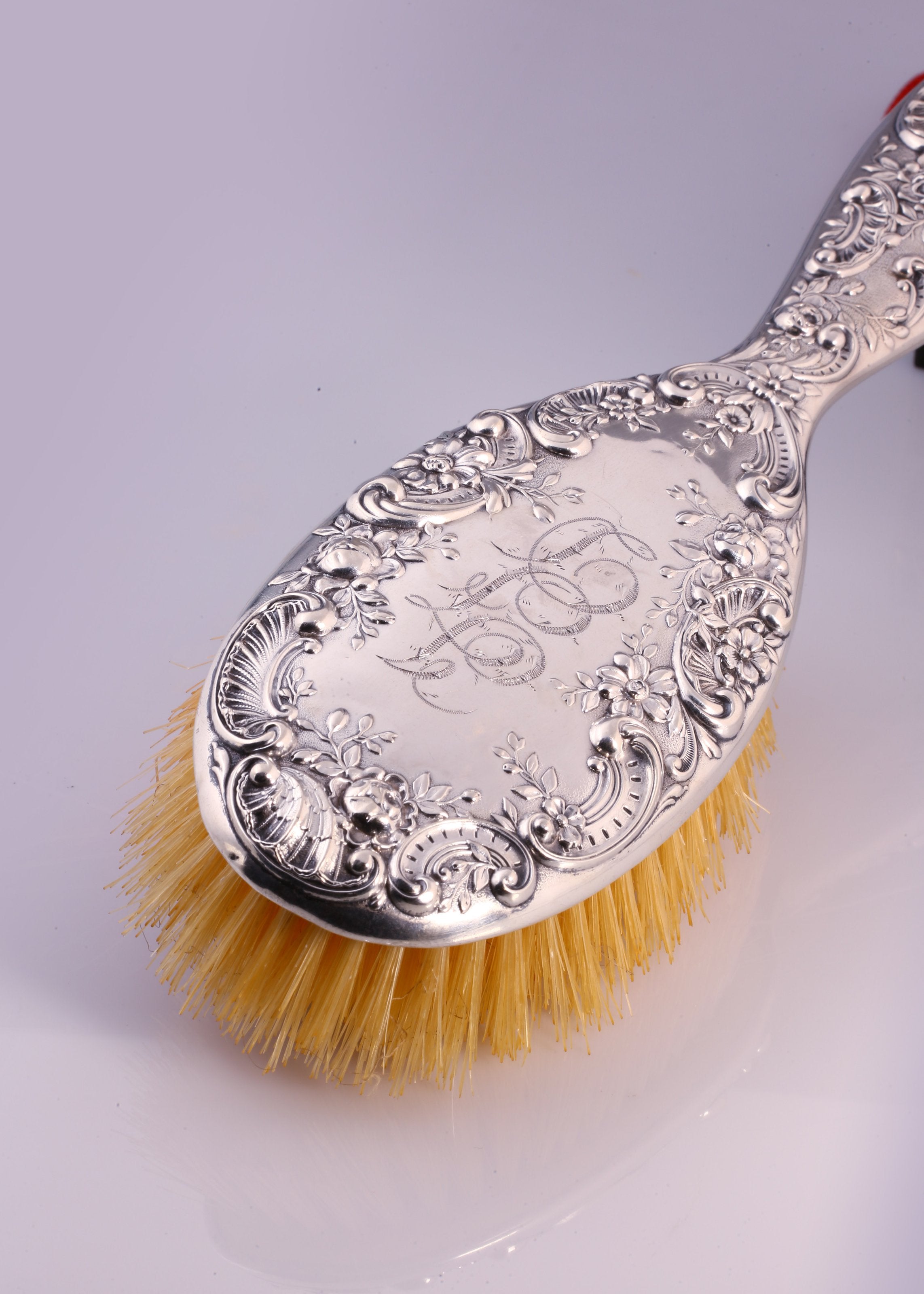 American antique sterling silver long-handled brush