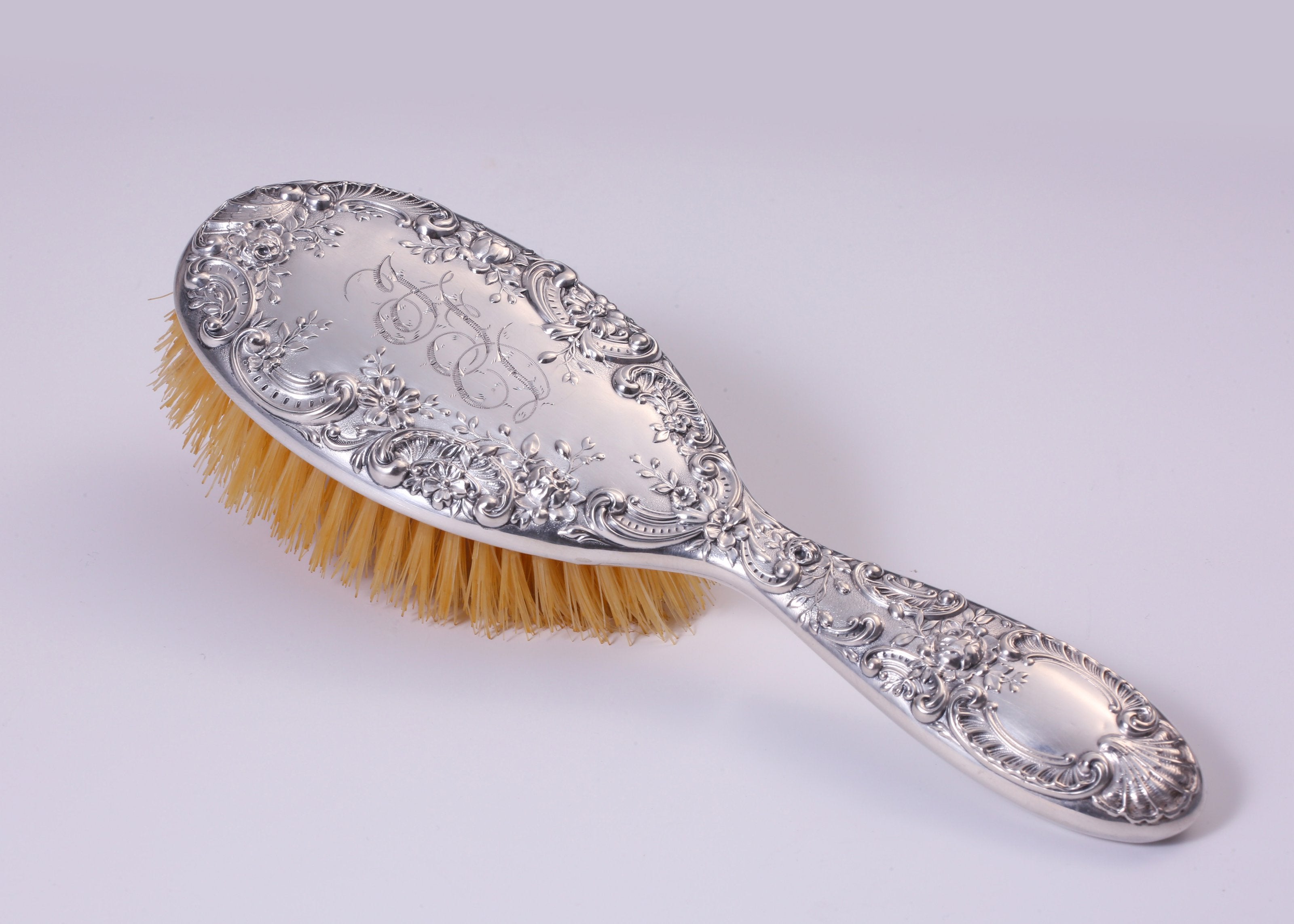 American antique sterling silver long-handled brush