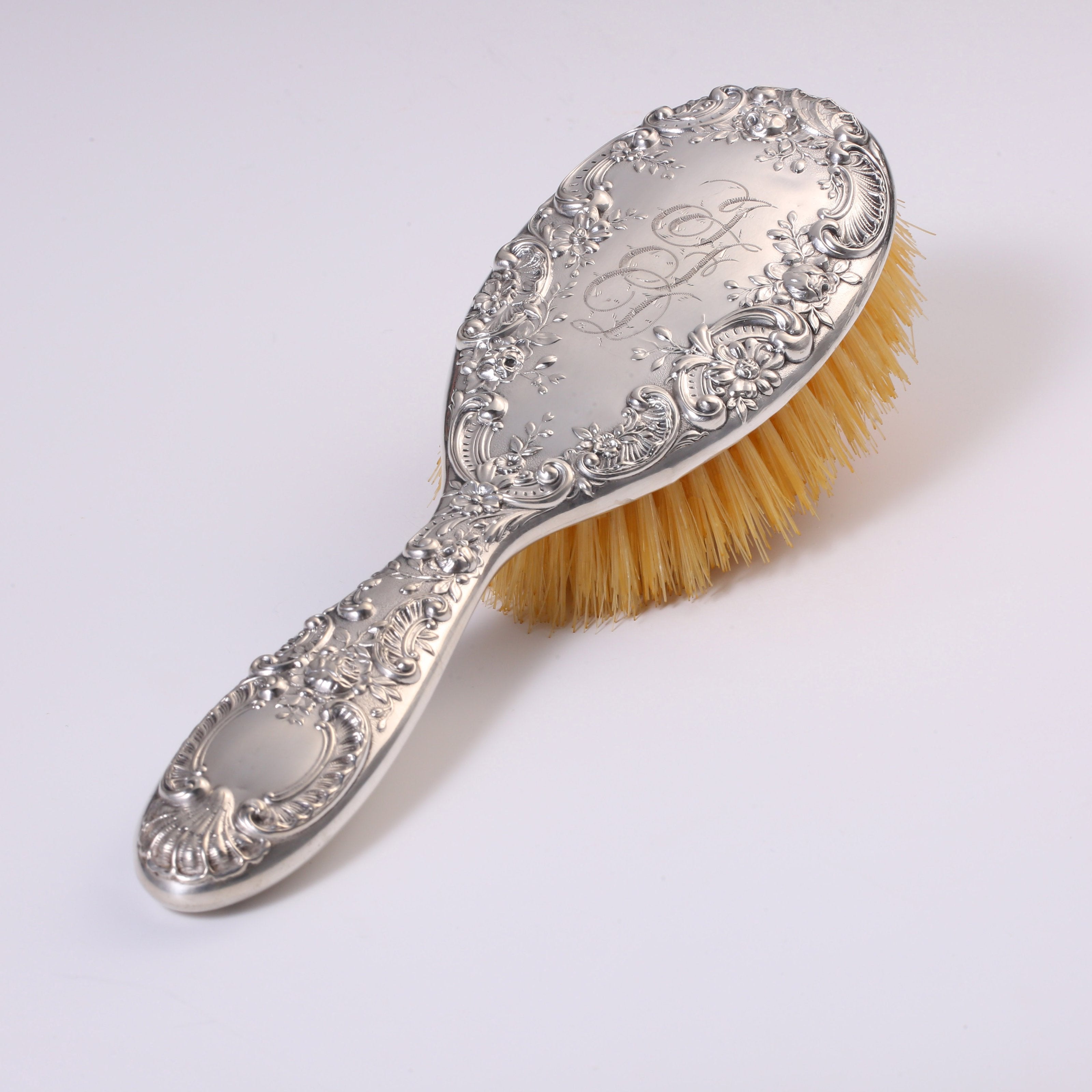 American antique sterling silver long-handled brush