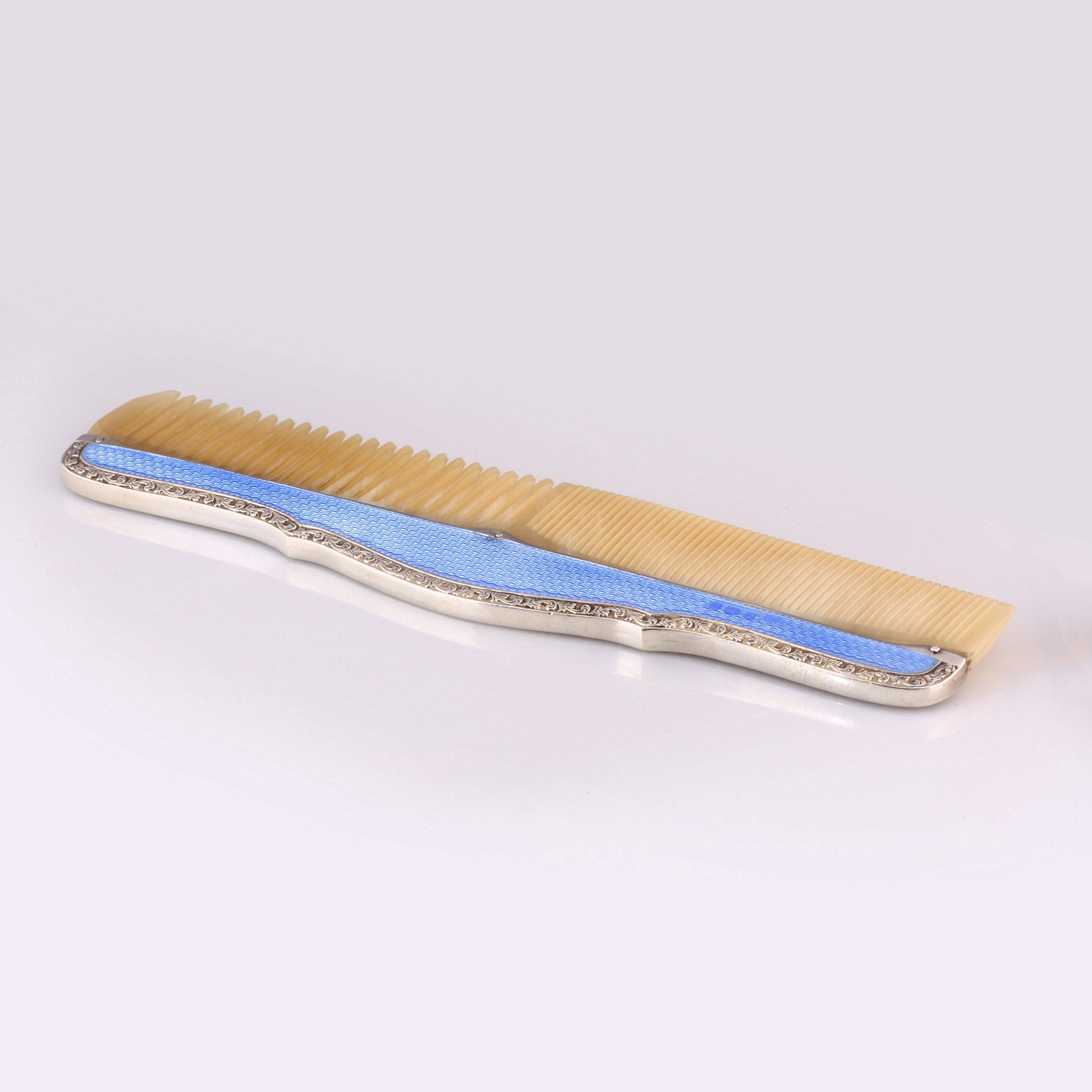 Sterling Silver Enamel Comb, Birmingham, England