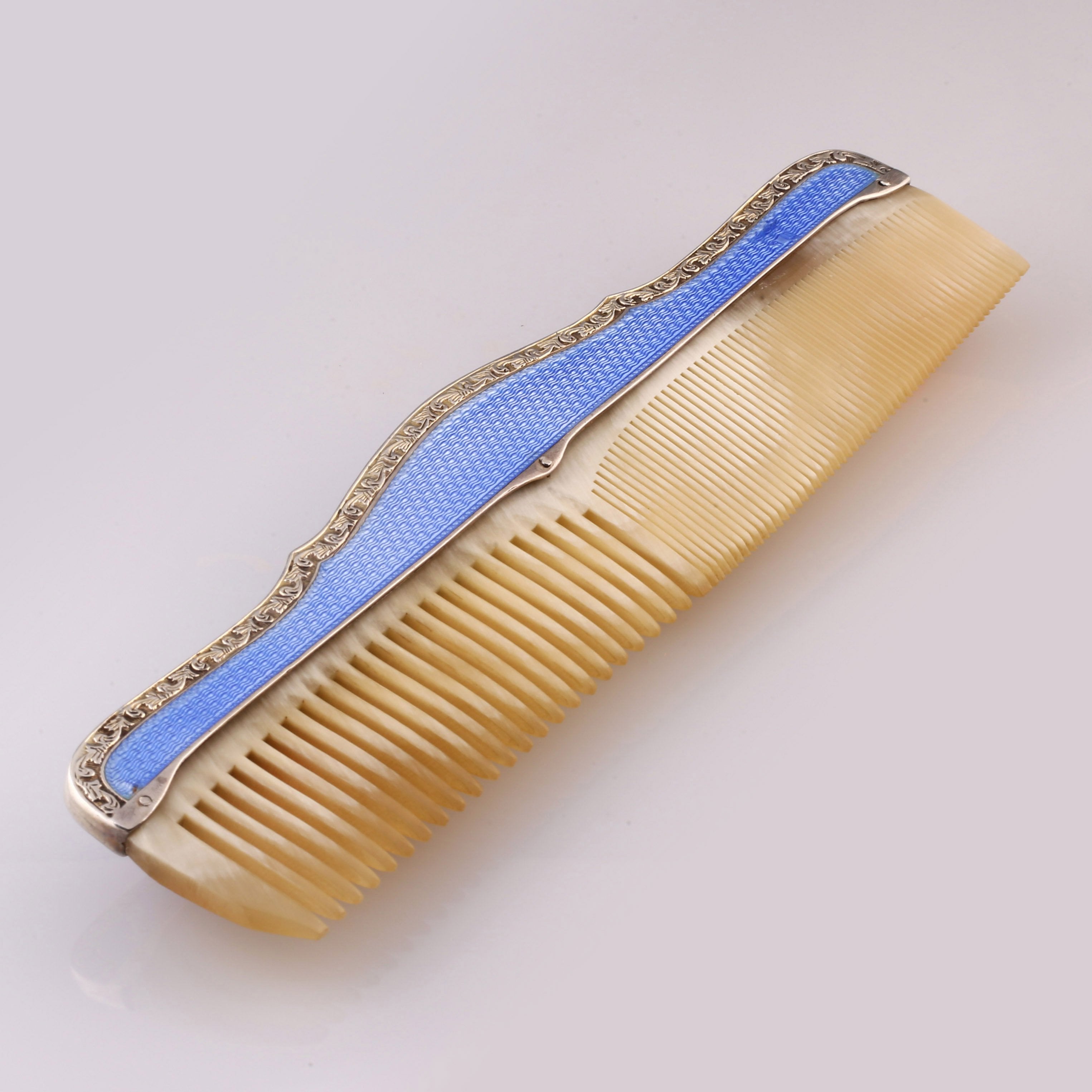 Sterling Silver Enamel Comb, Birmingham, England
