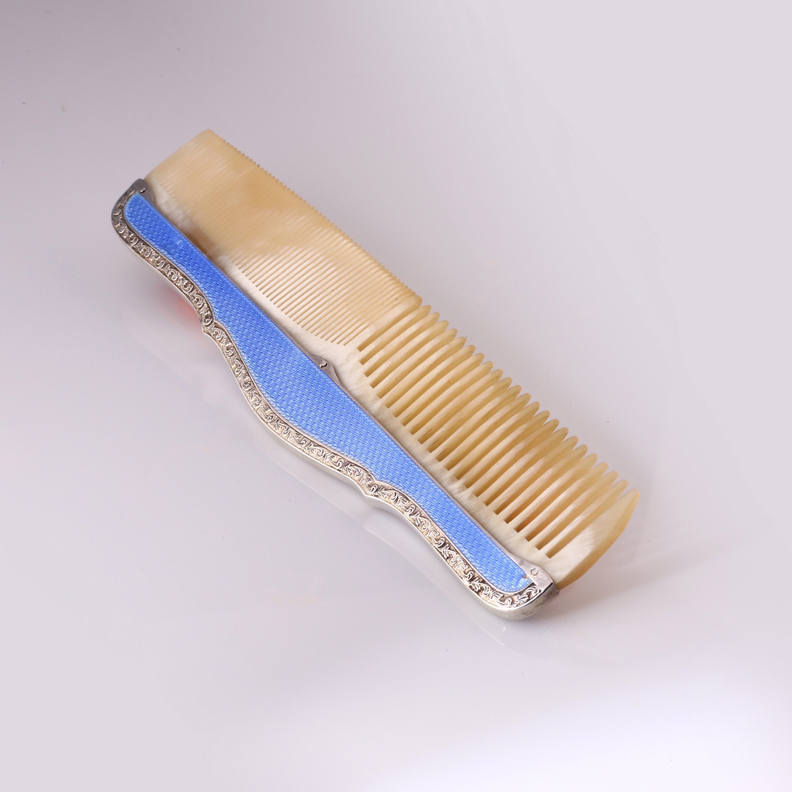 Sterling Silver Enamel Comb, Birmingham, England