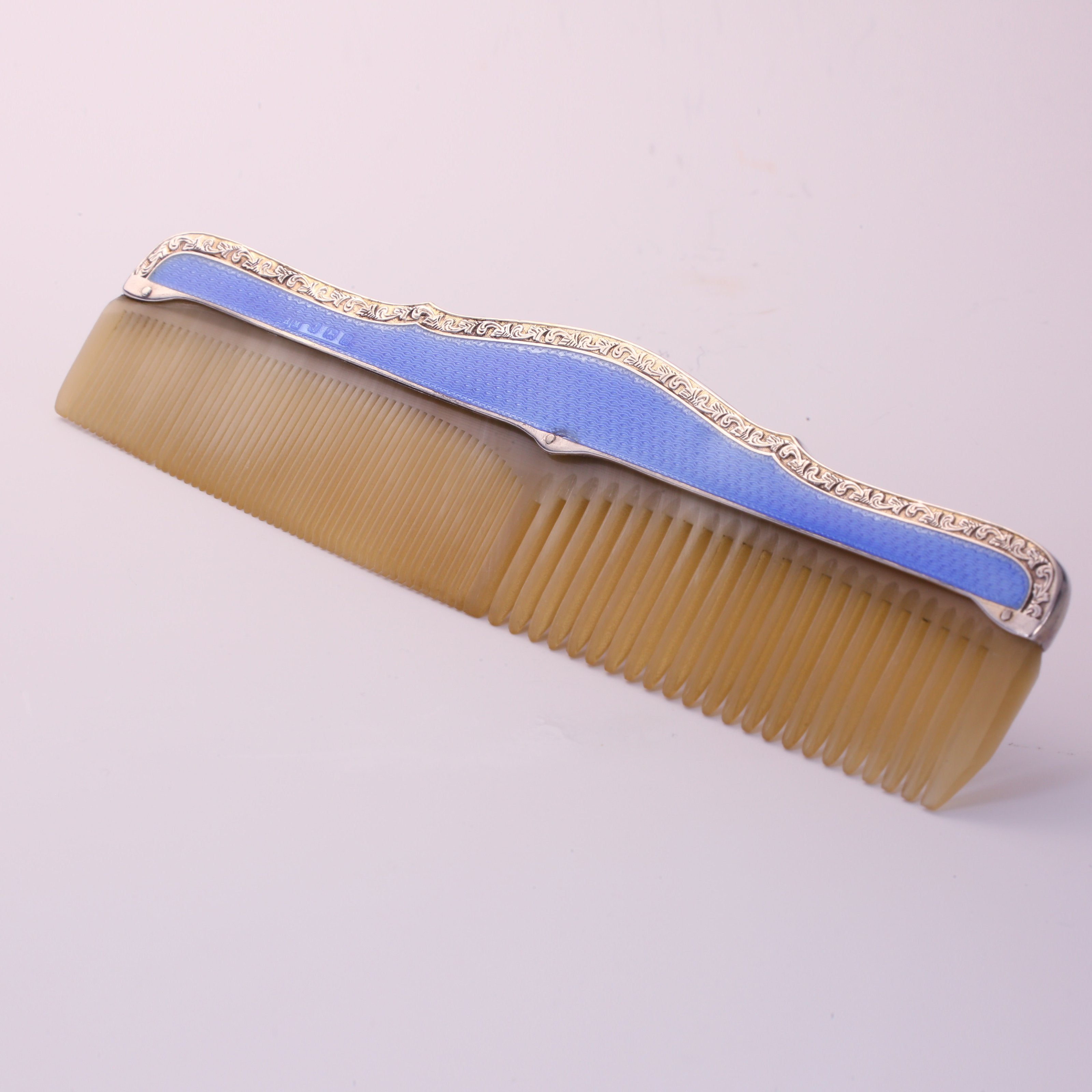 Sterling Silver Enamel Comb, Birmingham, England
