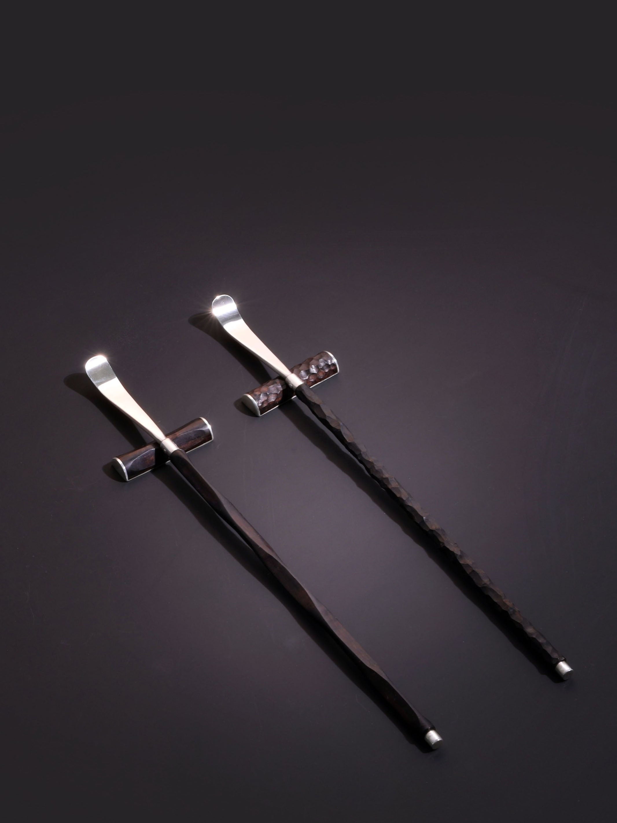 Sterling silver | Rosewood tea pick | Tea spoon