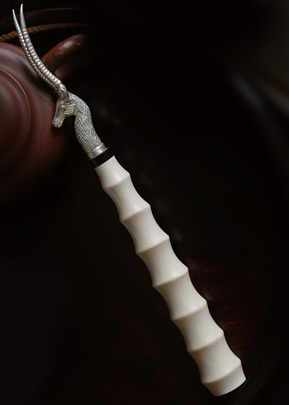 Sterling silver gilt tea strainer and tea pick