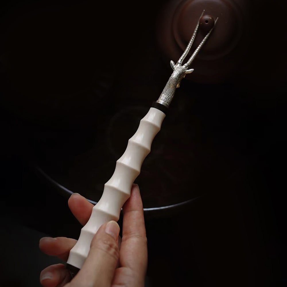 Sterling silver gilt tea strainer and tea pick