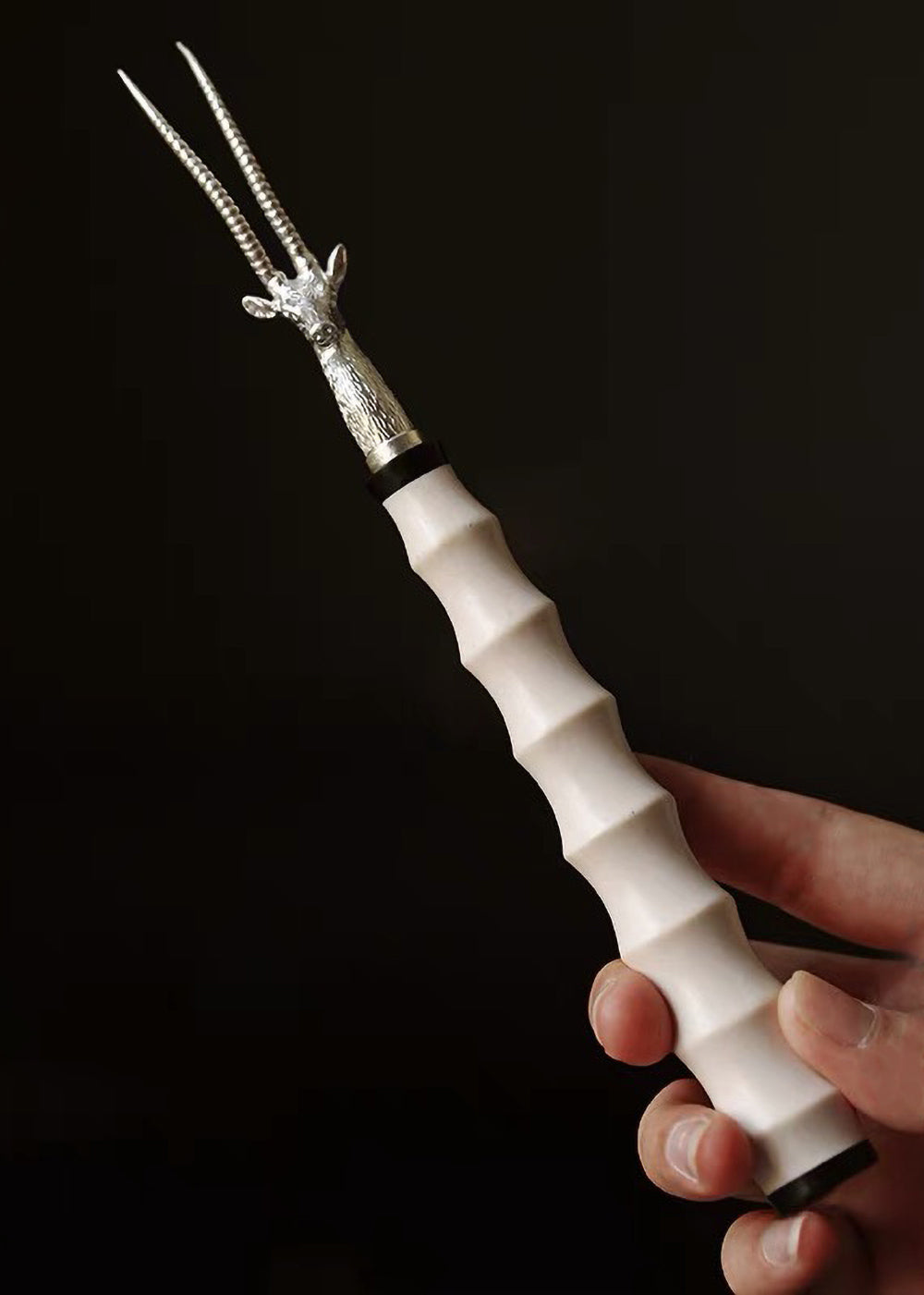 Sterling silver gilt tea strainer and tea pick