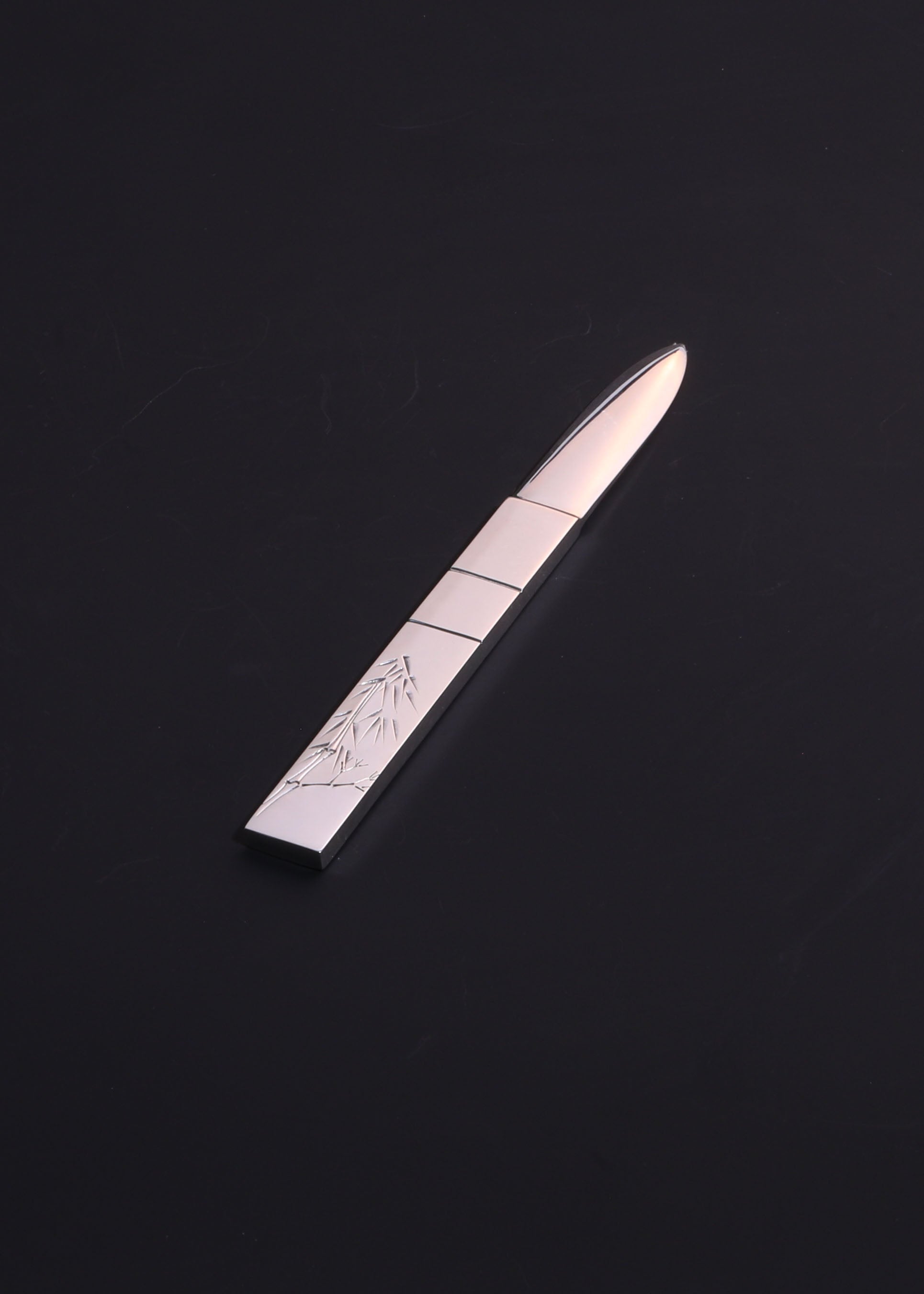 Sterling silver engraved tea knife | Tea pick