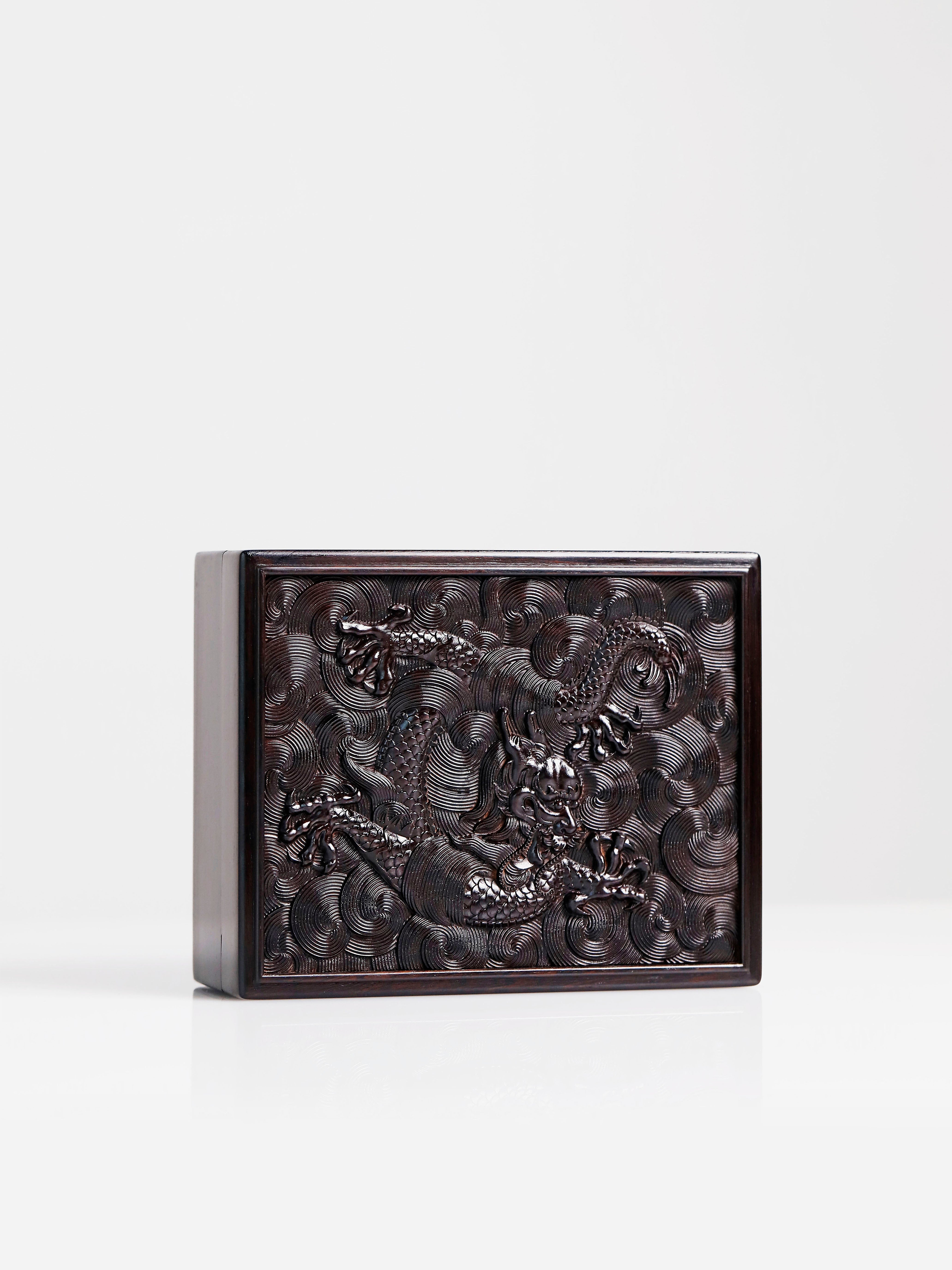 Purple Sandalwood Dragon Soaring Ten Thousand Miles Small Tea Box