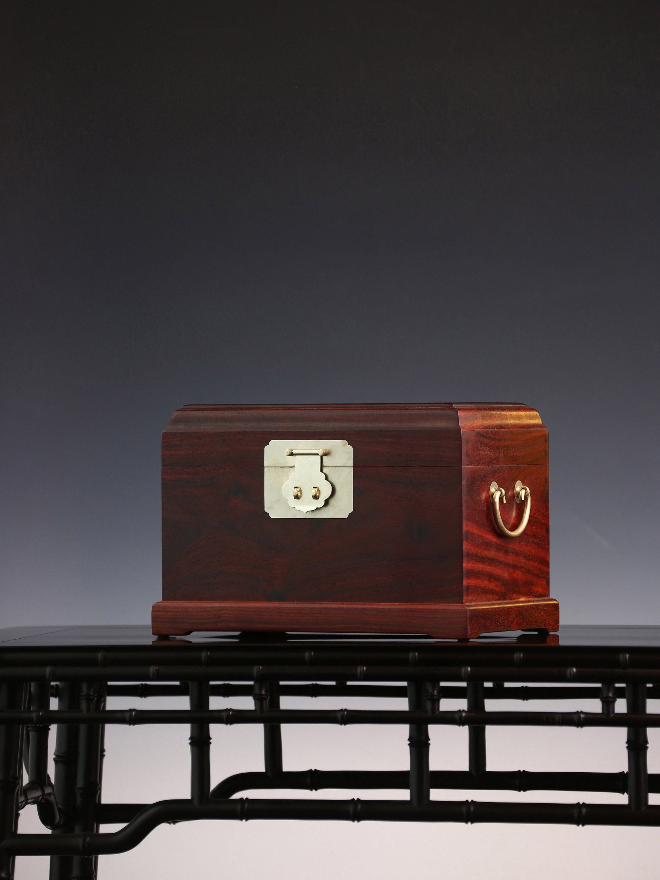 Zambian rosewood official leather trunk