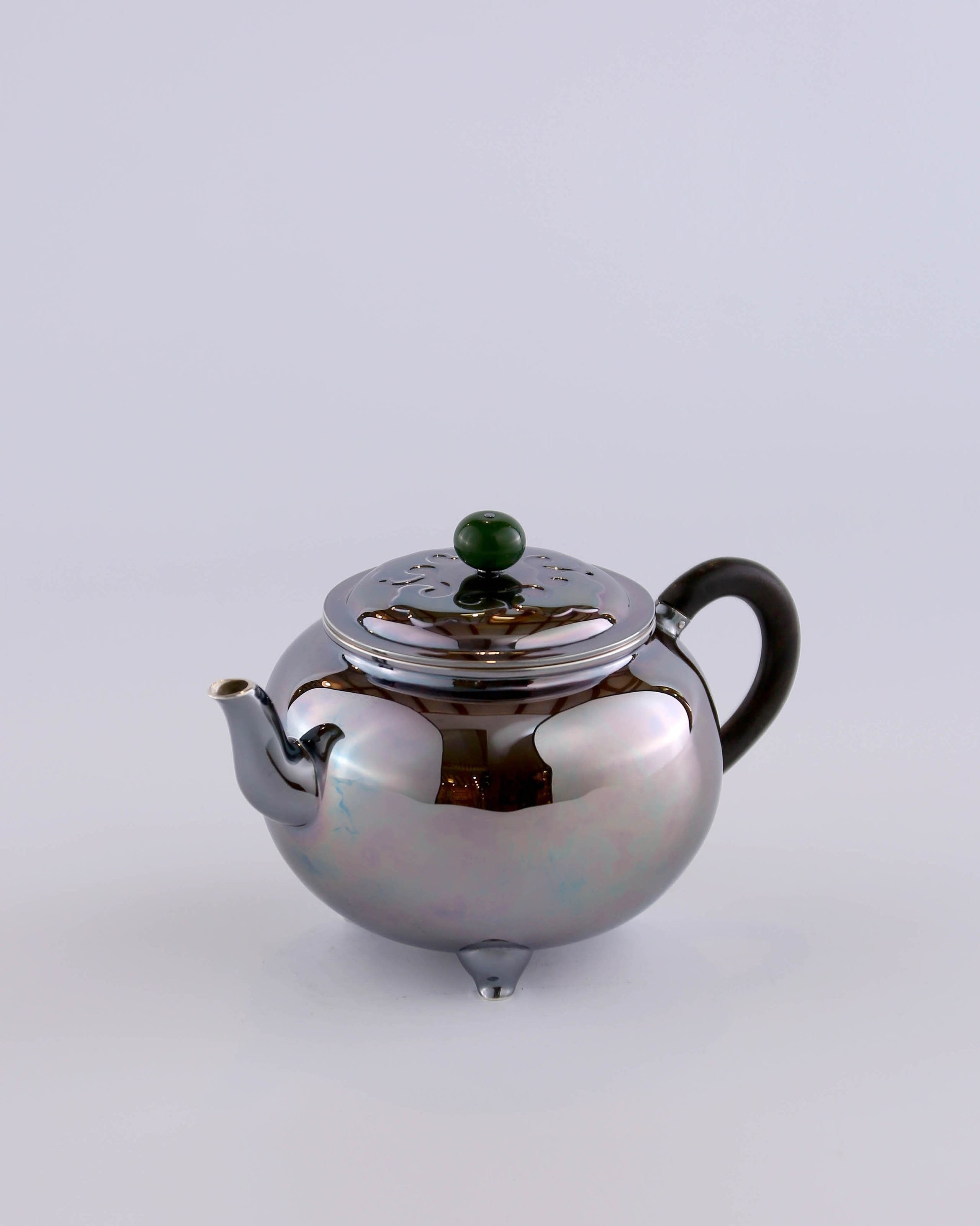 Da Bin Ruyi Three-Legged Pure Silver Teapot