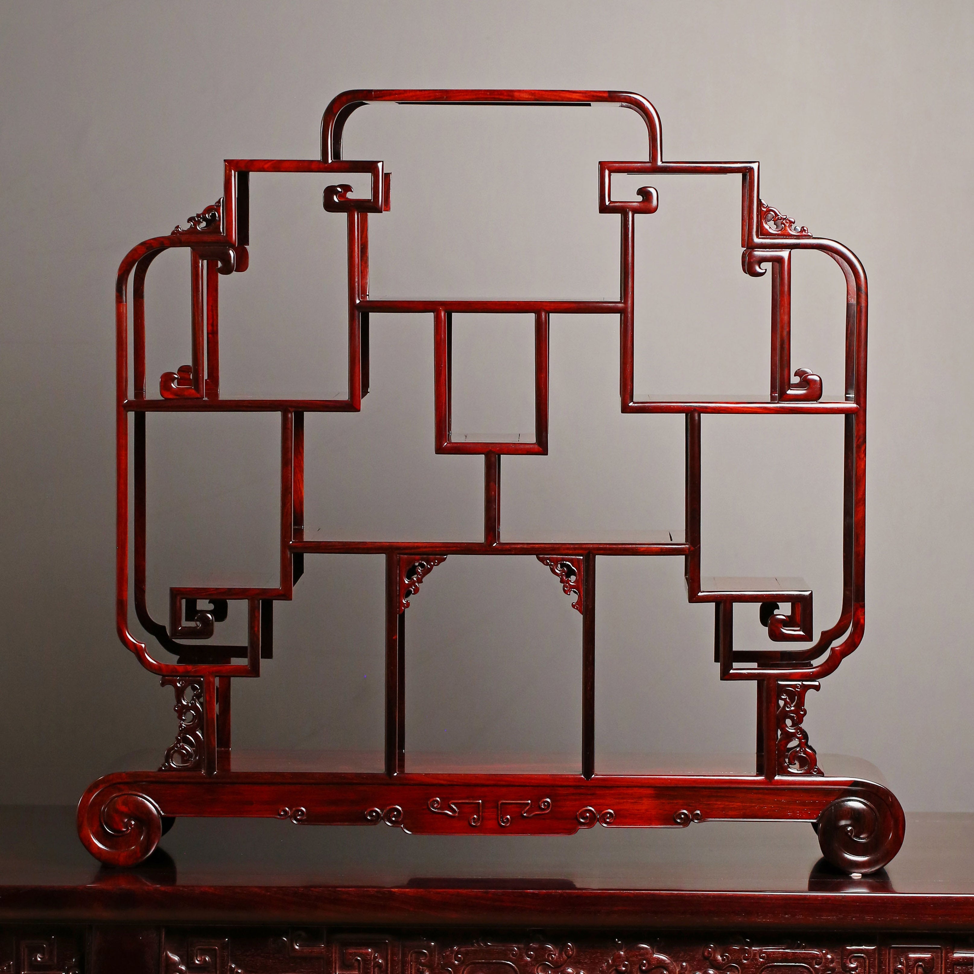 Rosewood/Purple Sandalwood Scroll Bookshelf