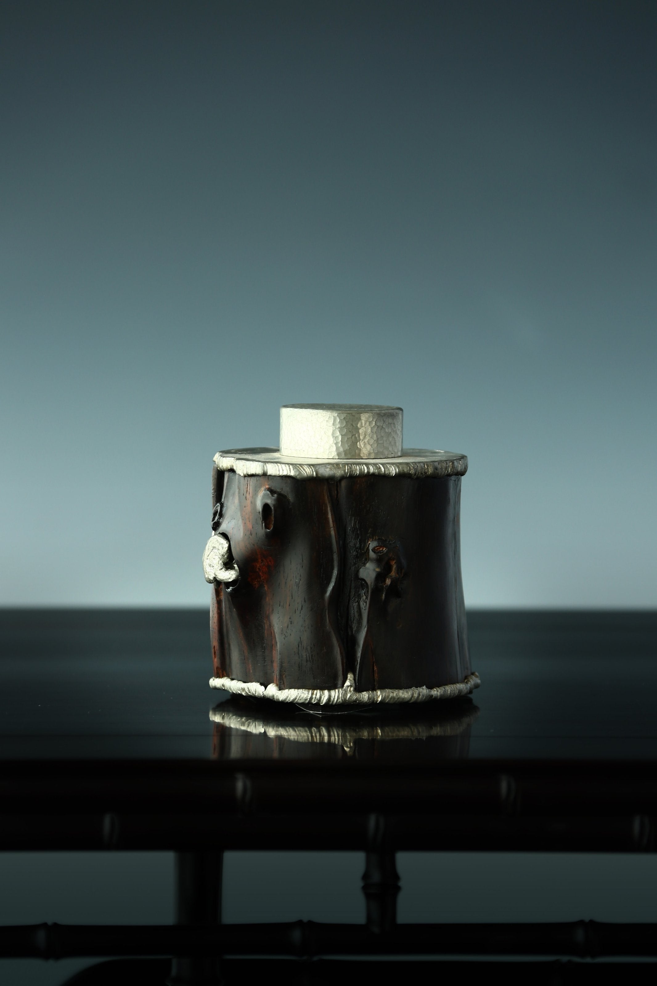 Rosewood Lingzhi Tin Carved Tea Canister