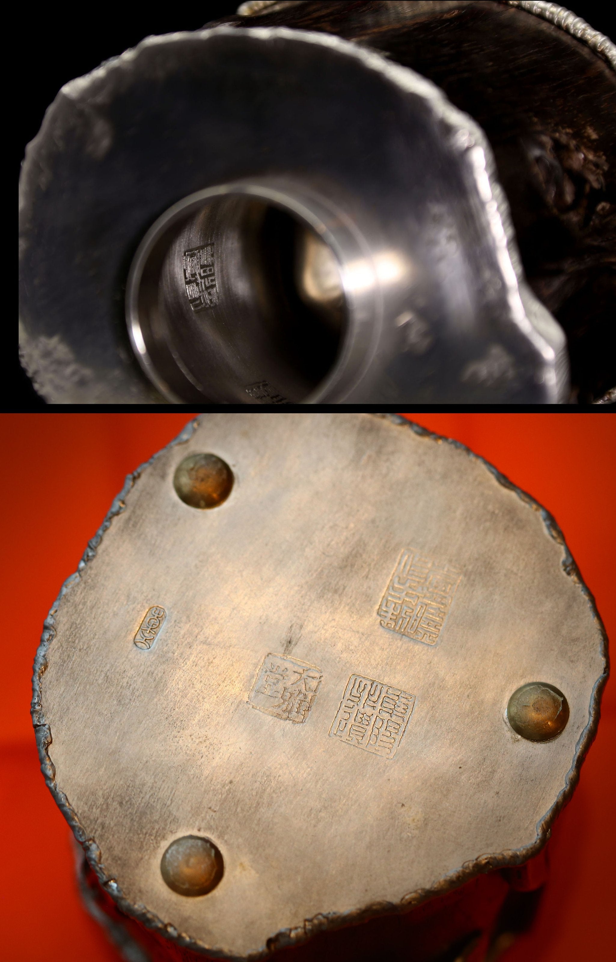 Rosewood Lingzhi Tin Carved Tea Canister