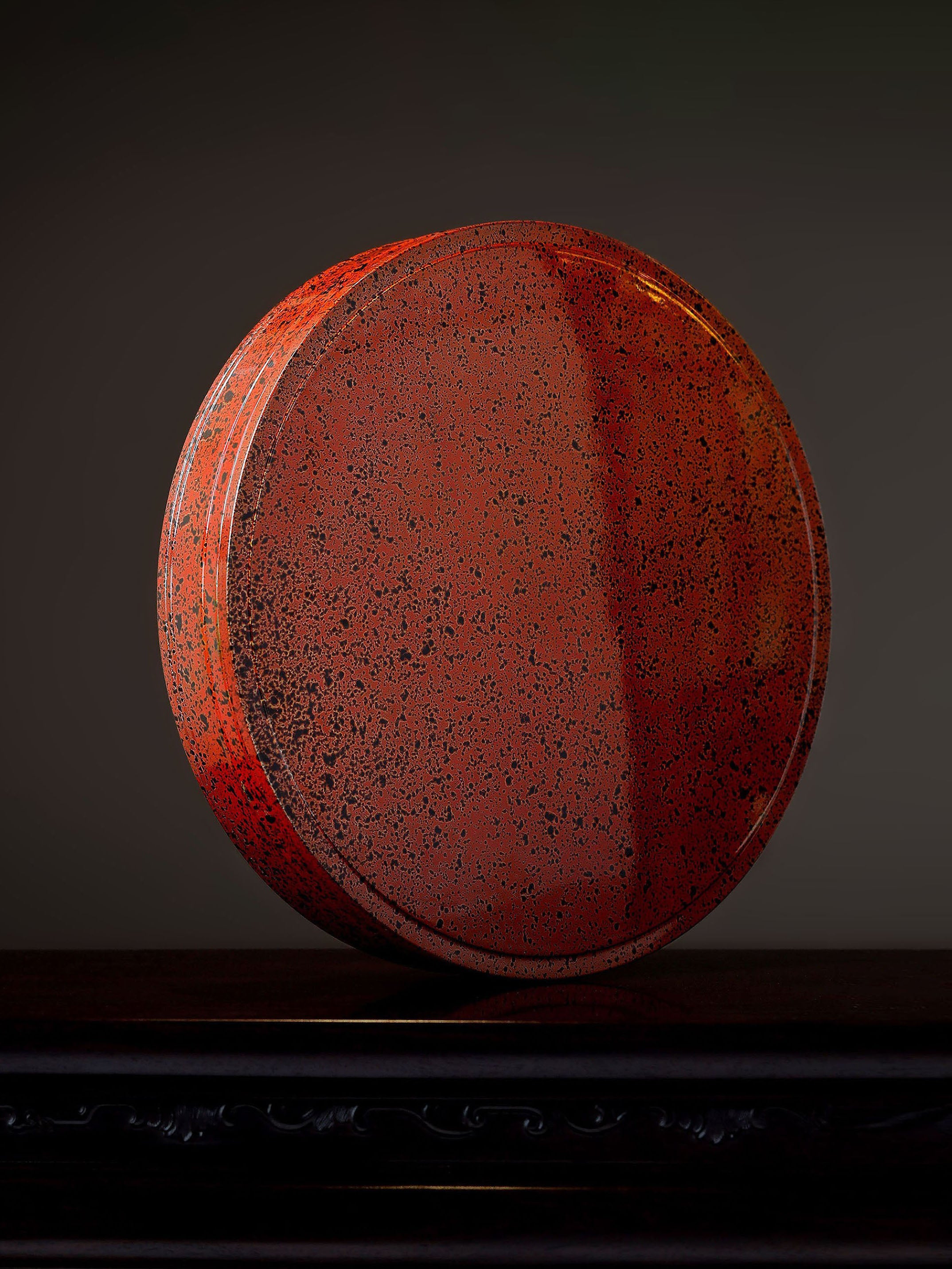 Japanese lacquer string pattern tea box