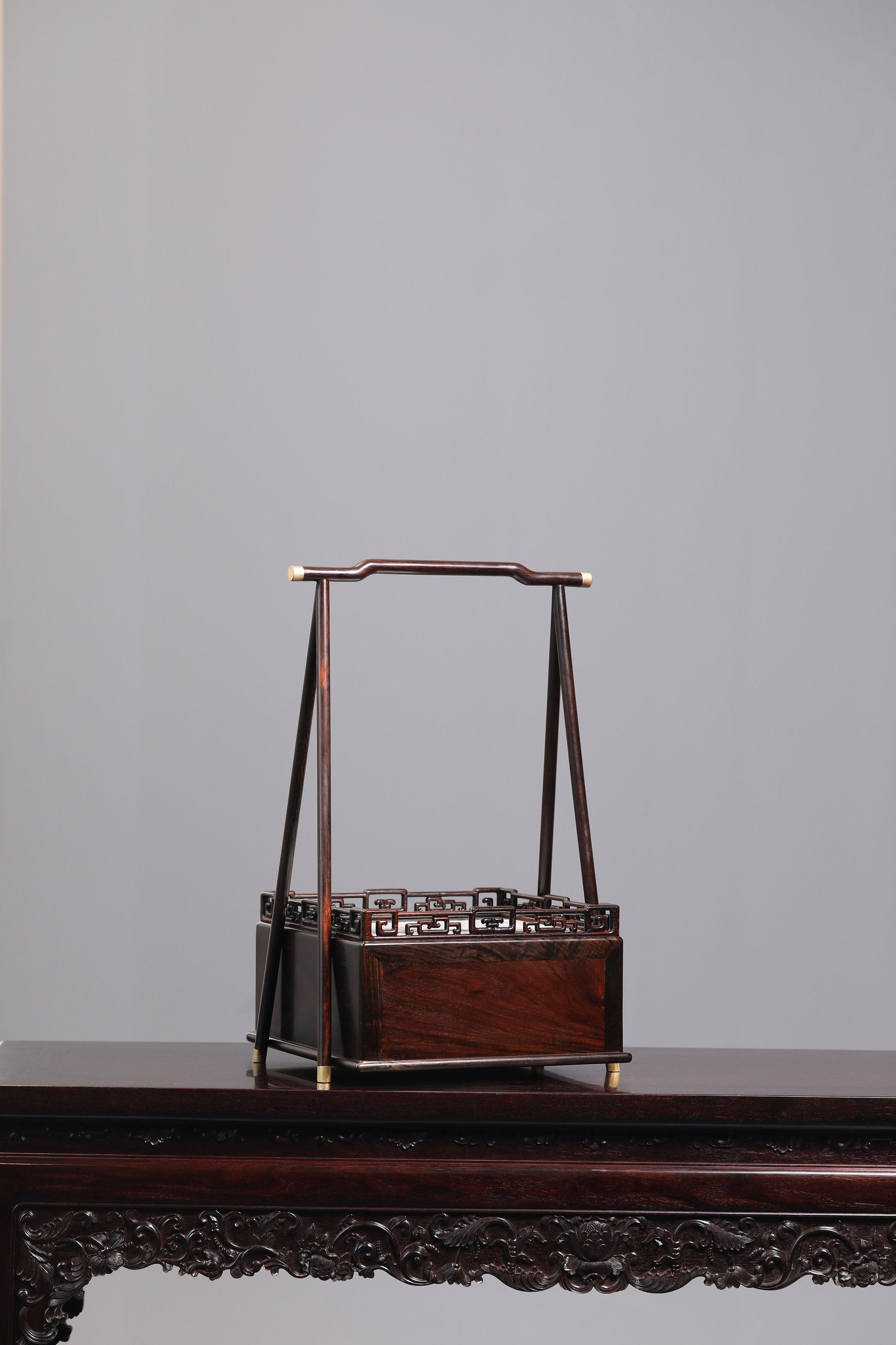 Rosewood Tea Box with Handle