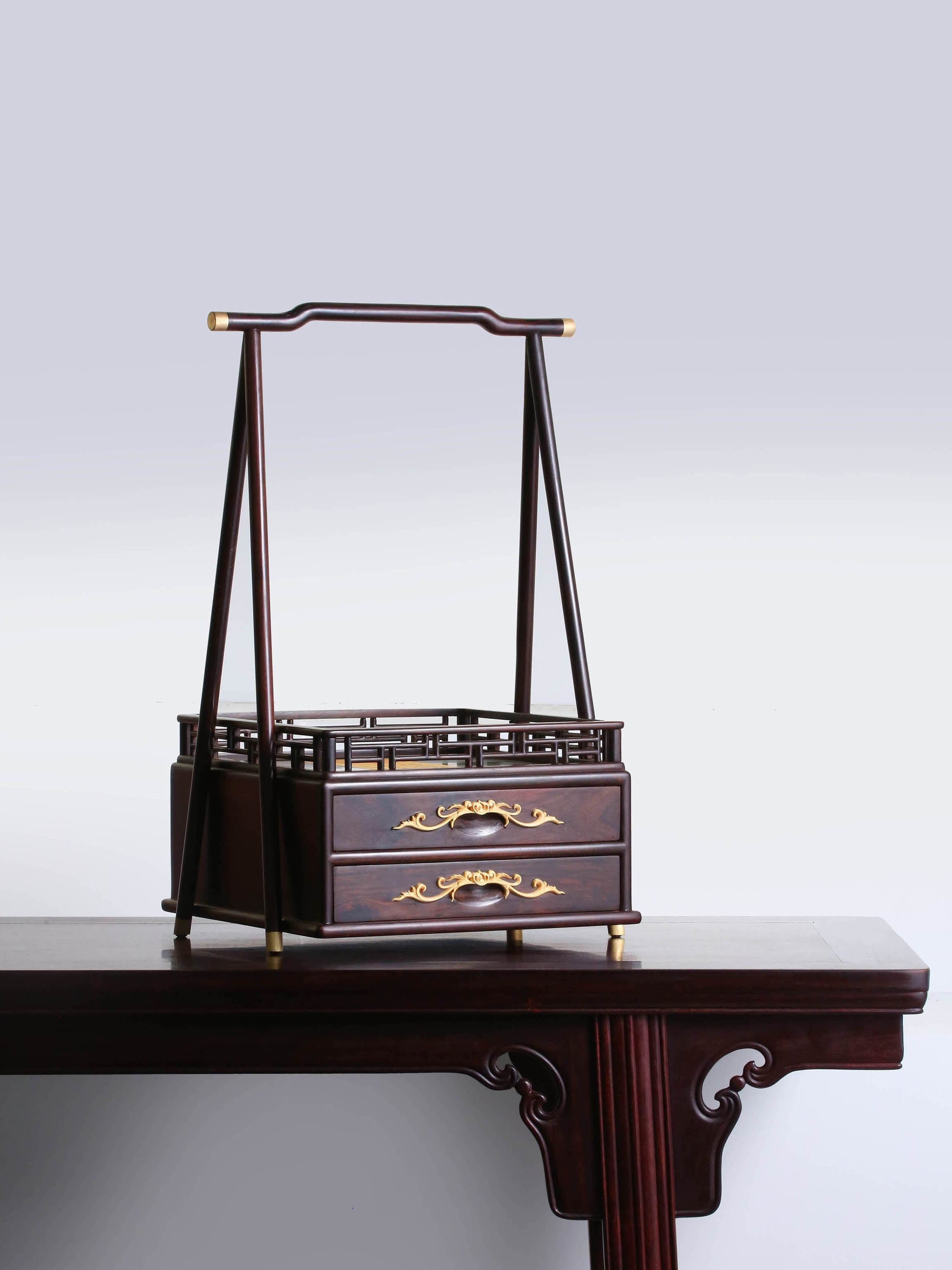 Rosewood Tea Box with Handle