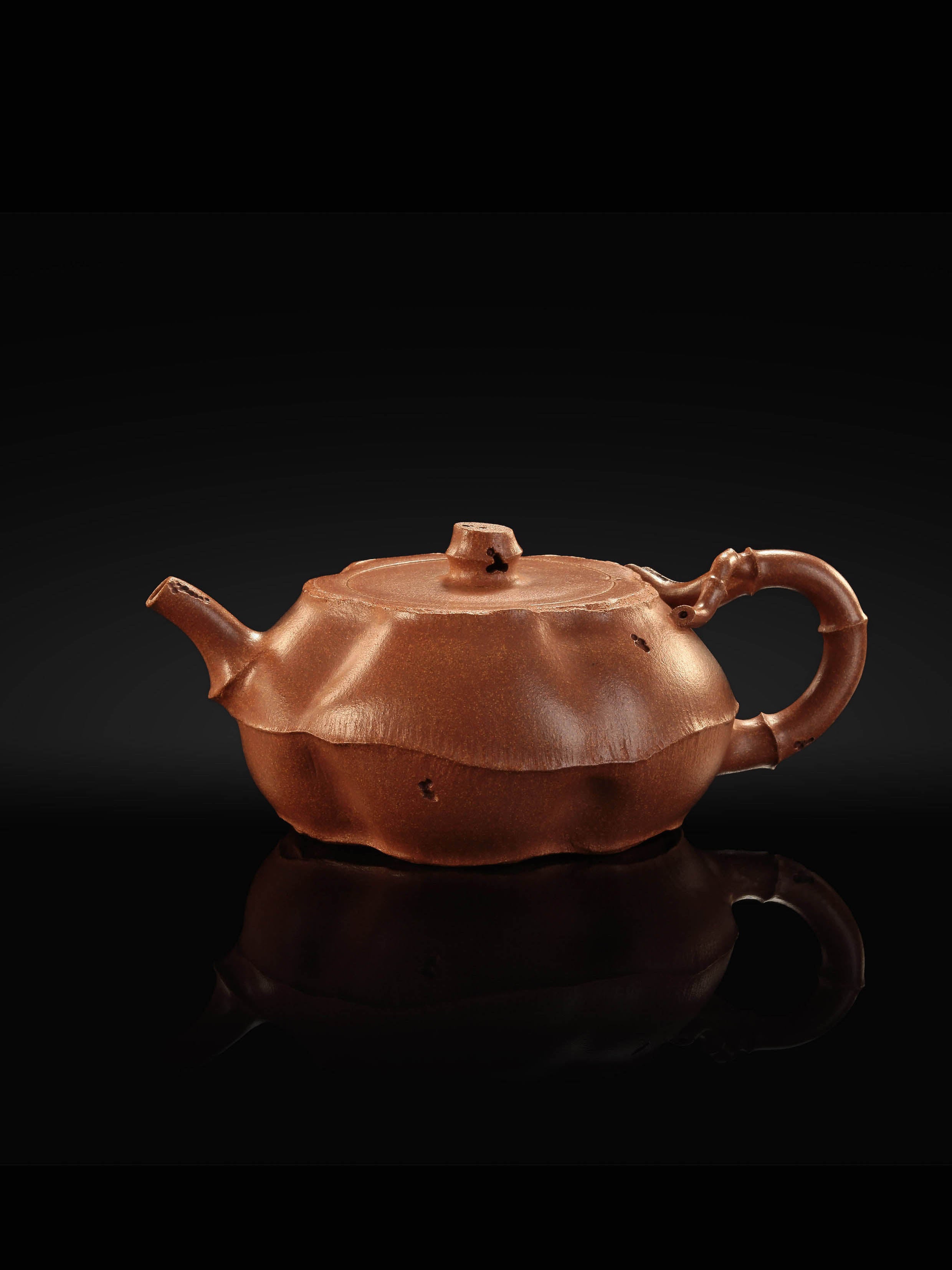 Short Bamboo Joint Teapot - Old Duan Clay