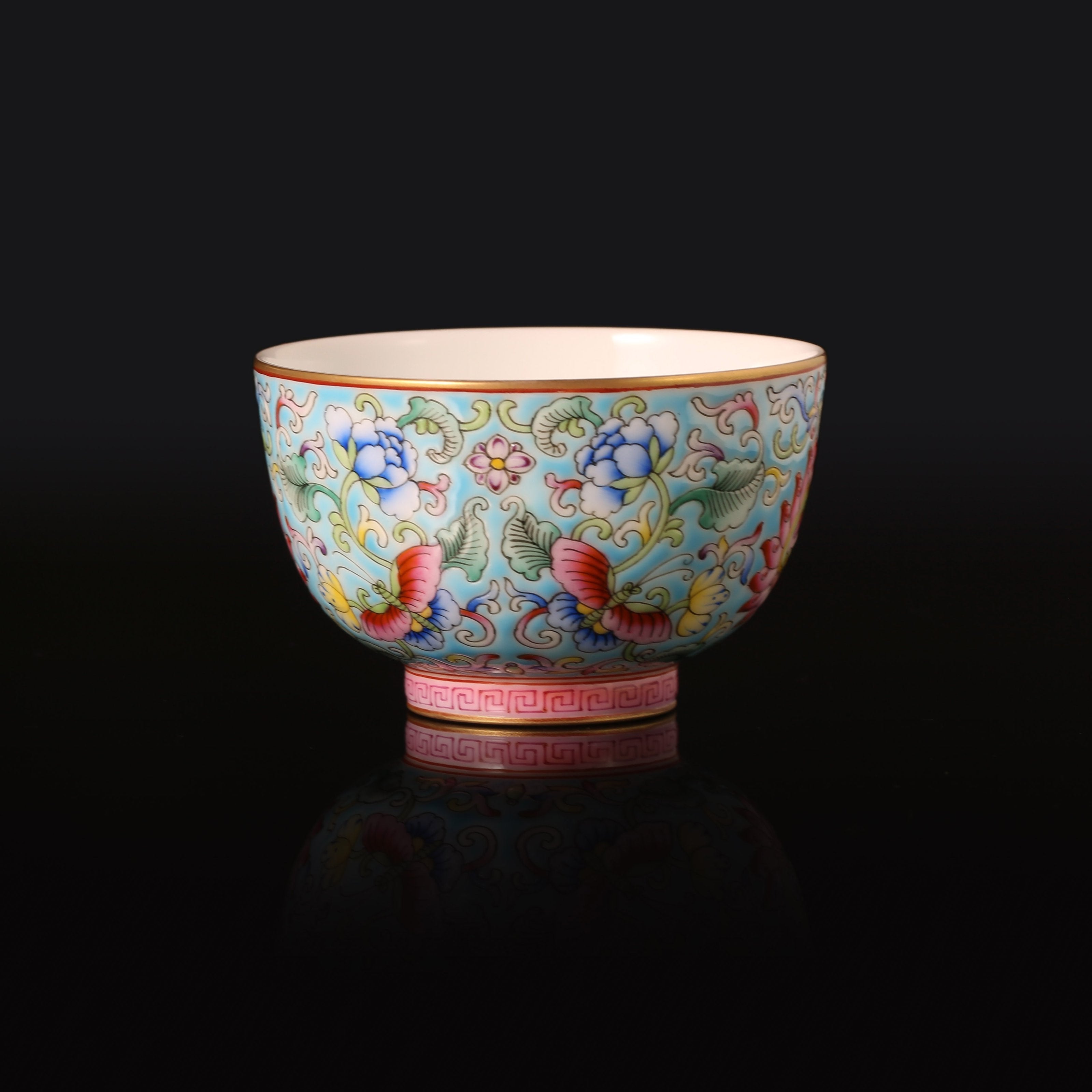 Dayazhai Enamel-Painted Cup with Scrolling Floral and Lotus Design