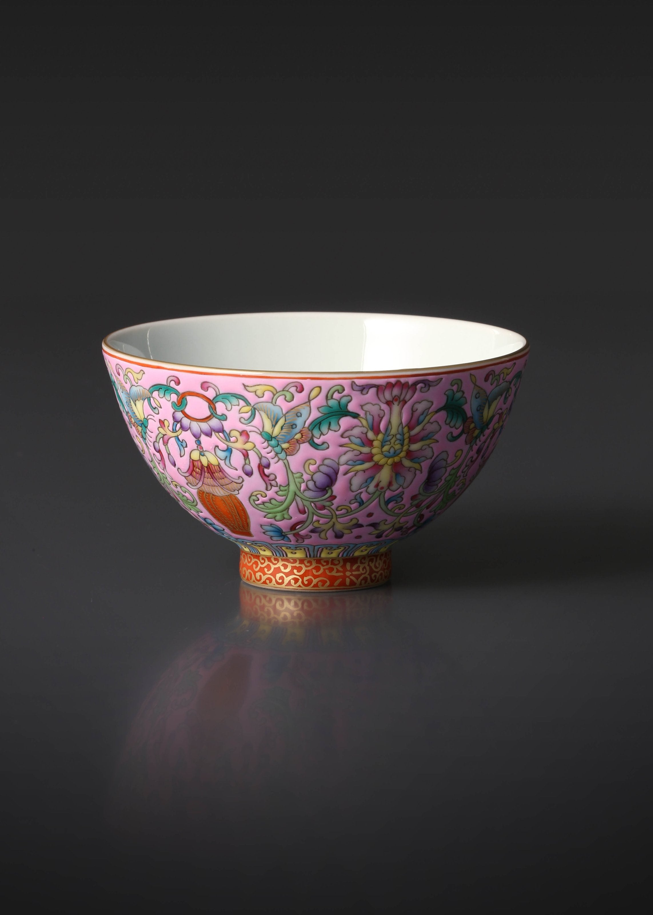 Dayazhai Enamel Lantern Flower and Butterfly Cup