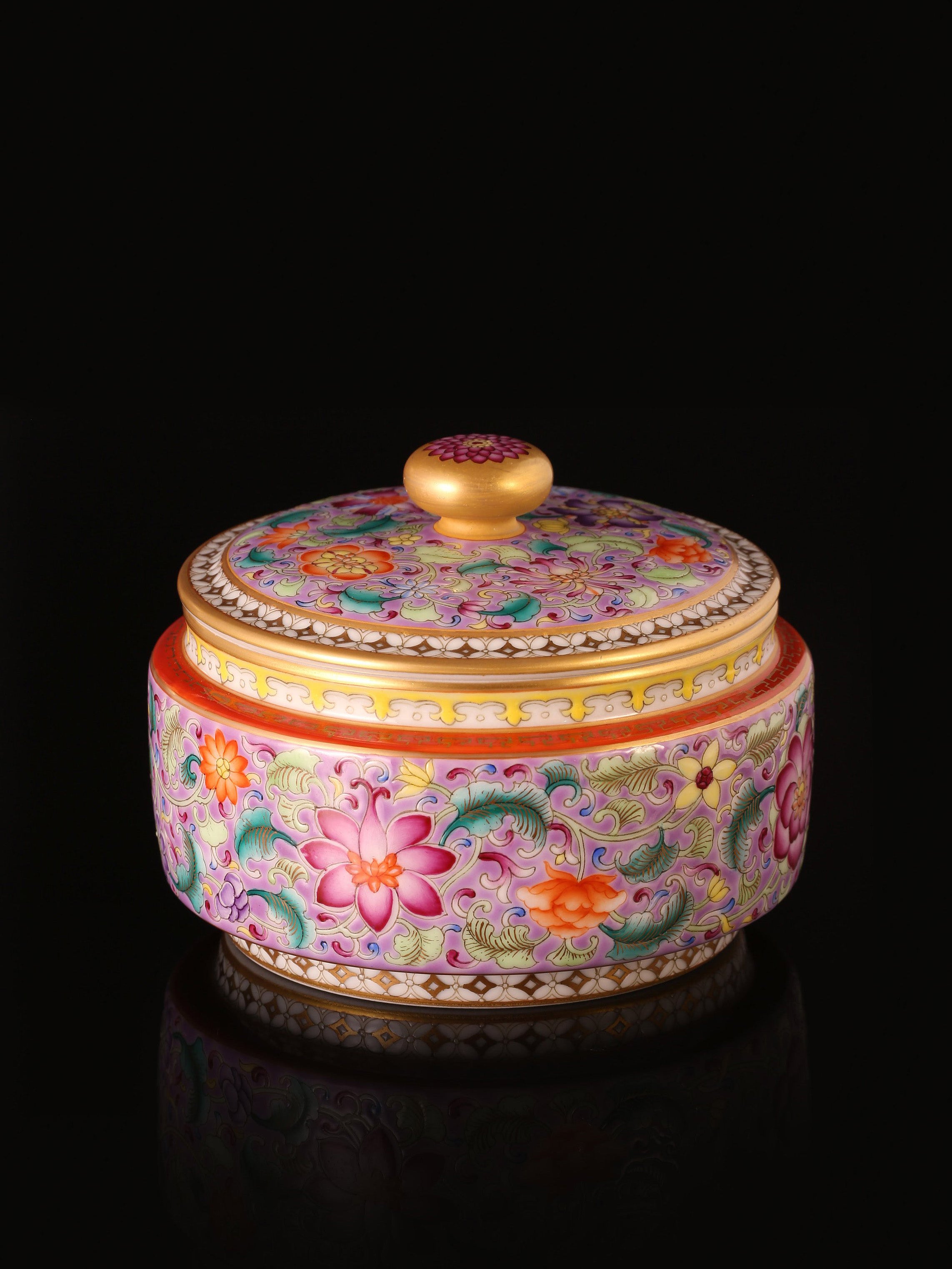Enamel Flower Tea Canister