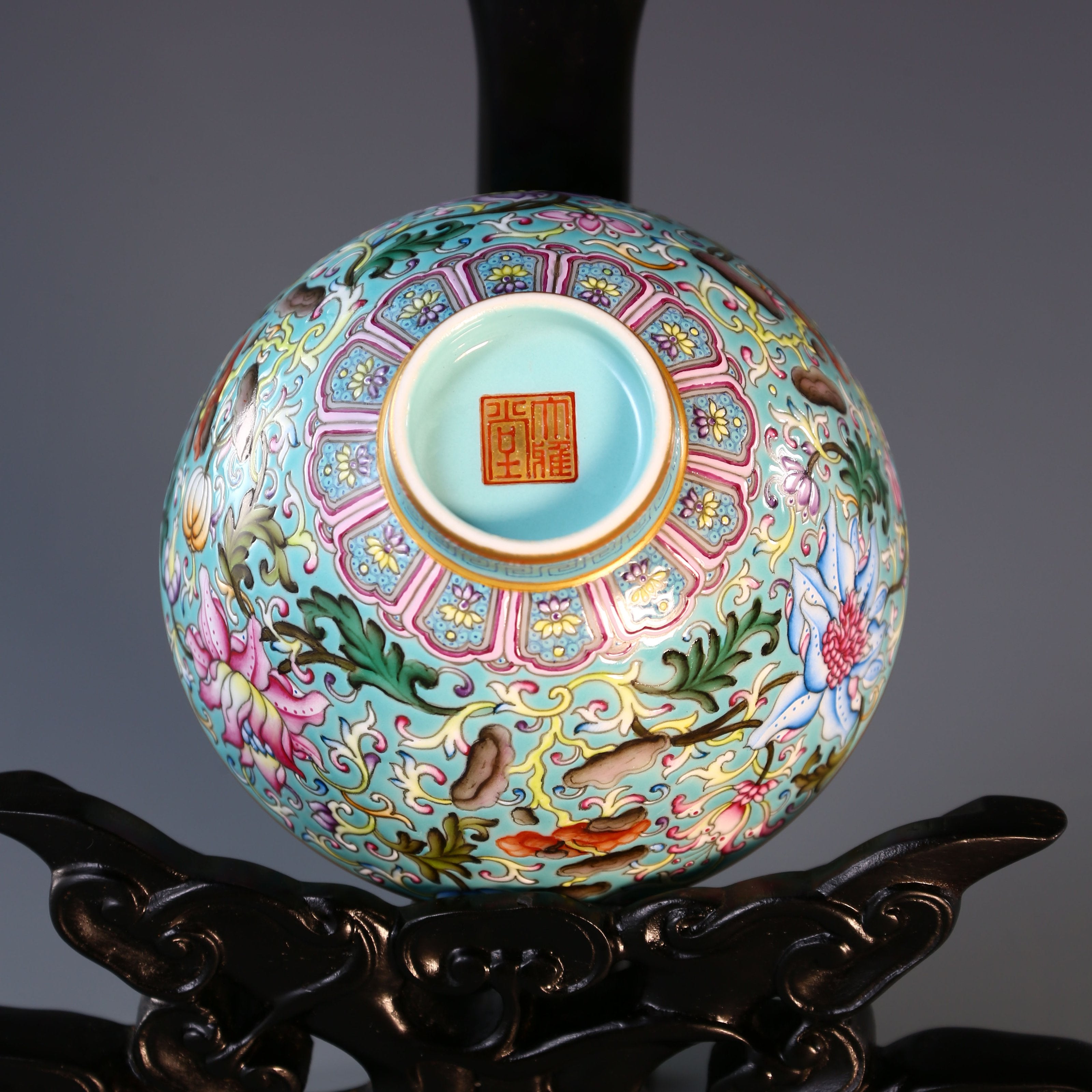 Dayazhai Enamel Lingzhi Chicken Heart Cup