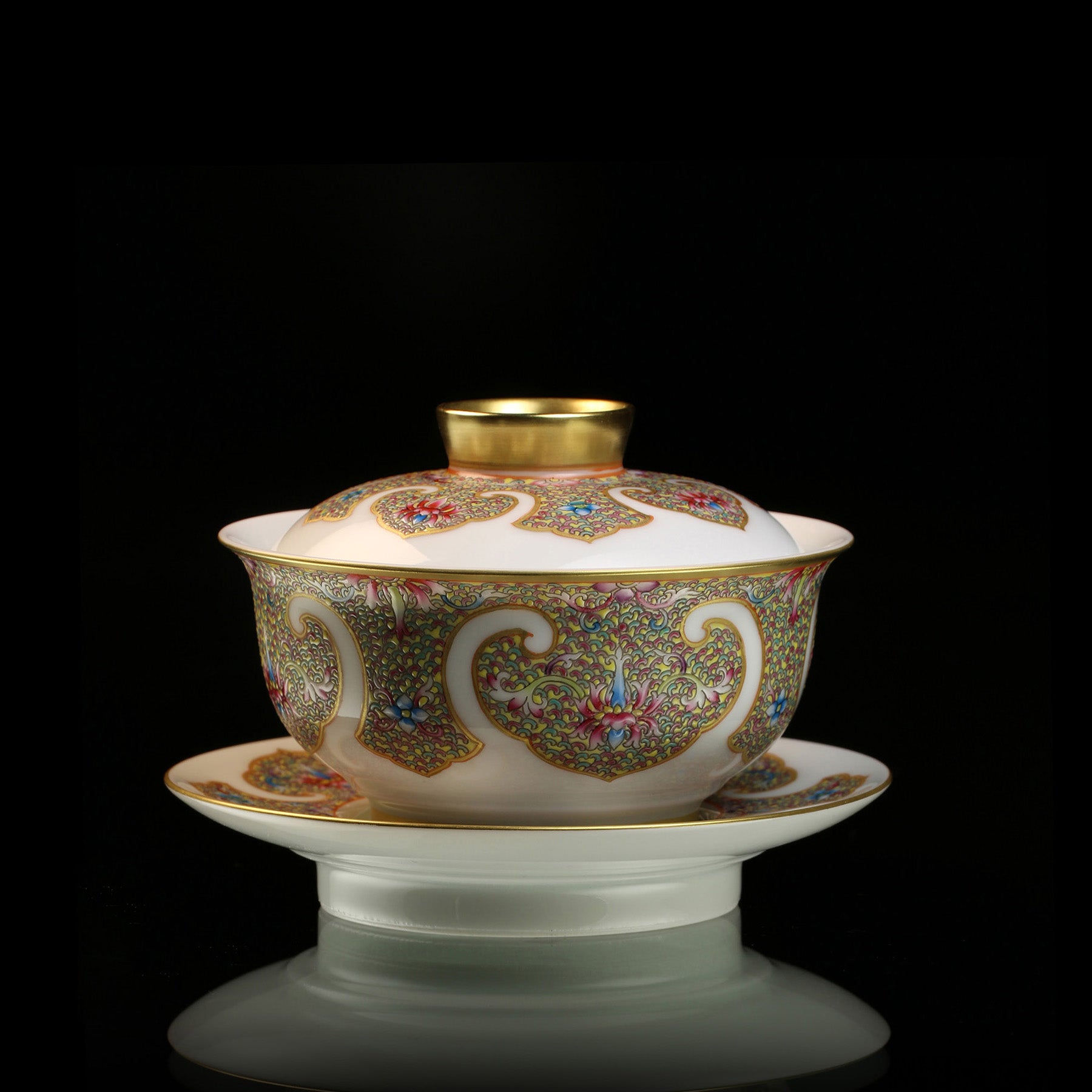 Dayazhai Enamel Scroll Ruyi Pattern Tea Set