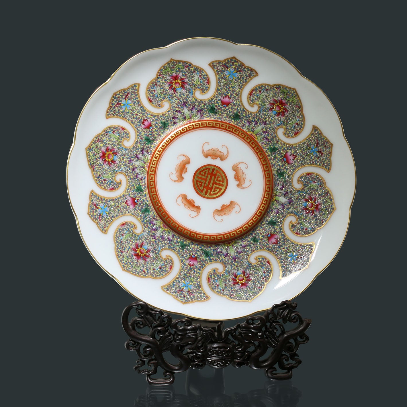 Dayazhai Enamel Scroll Ruyi Pattern Tea Set