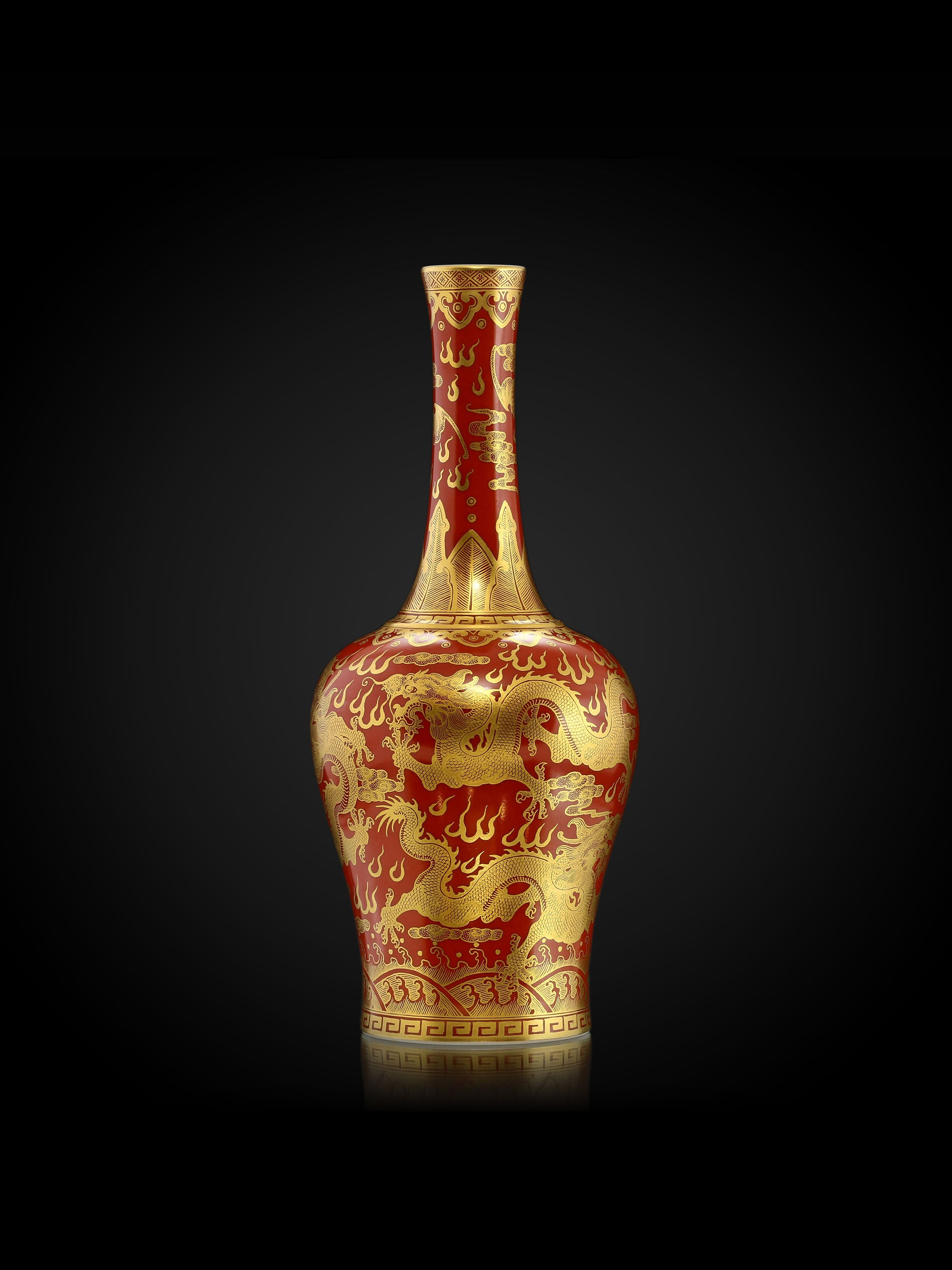 Iron-red bell-shaped vase