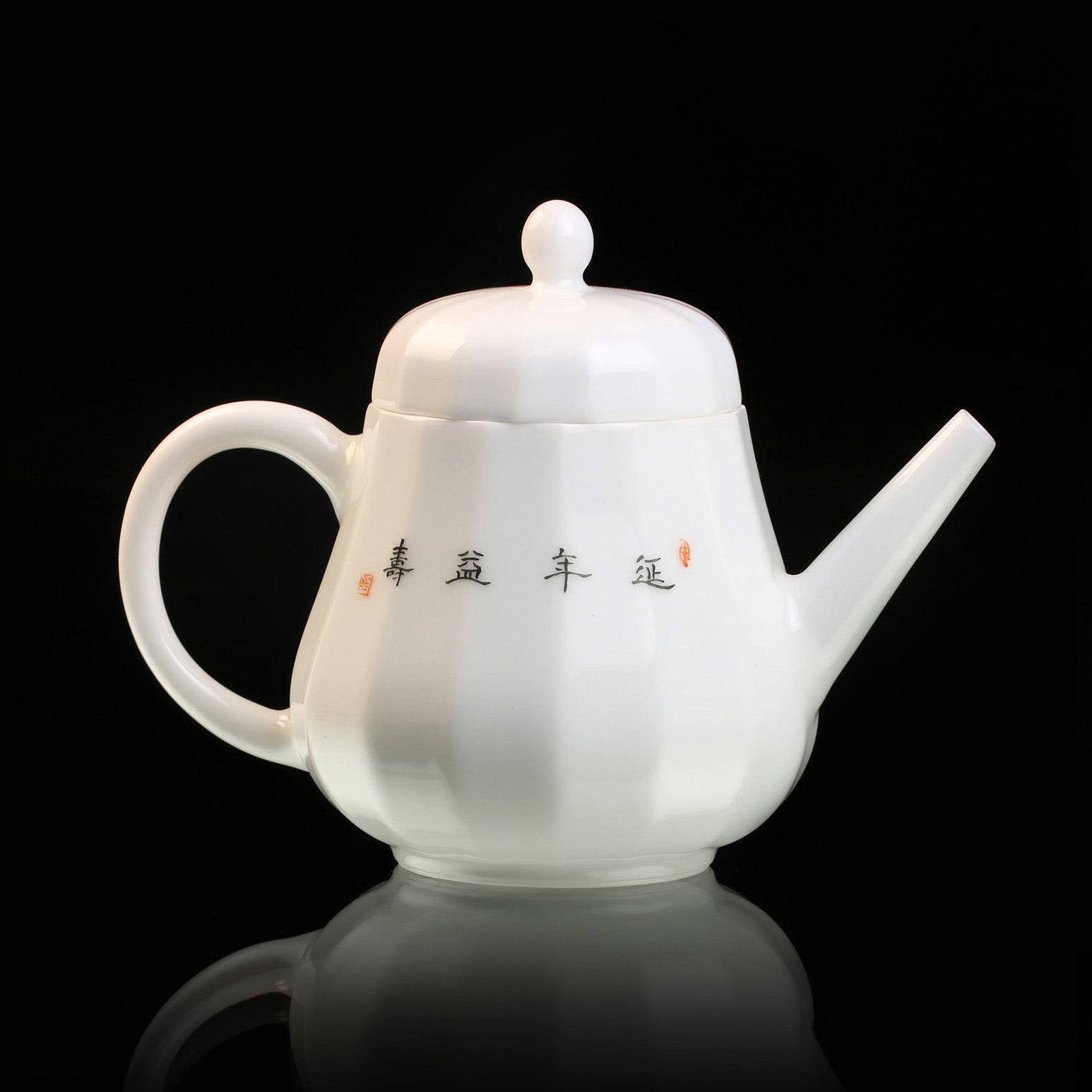 Famille Rose Peach Teapot/Cup