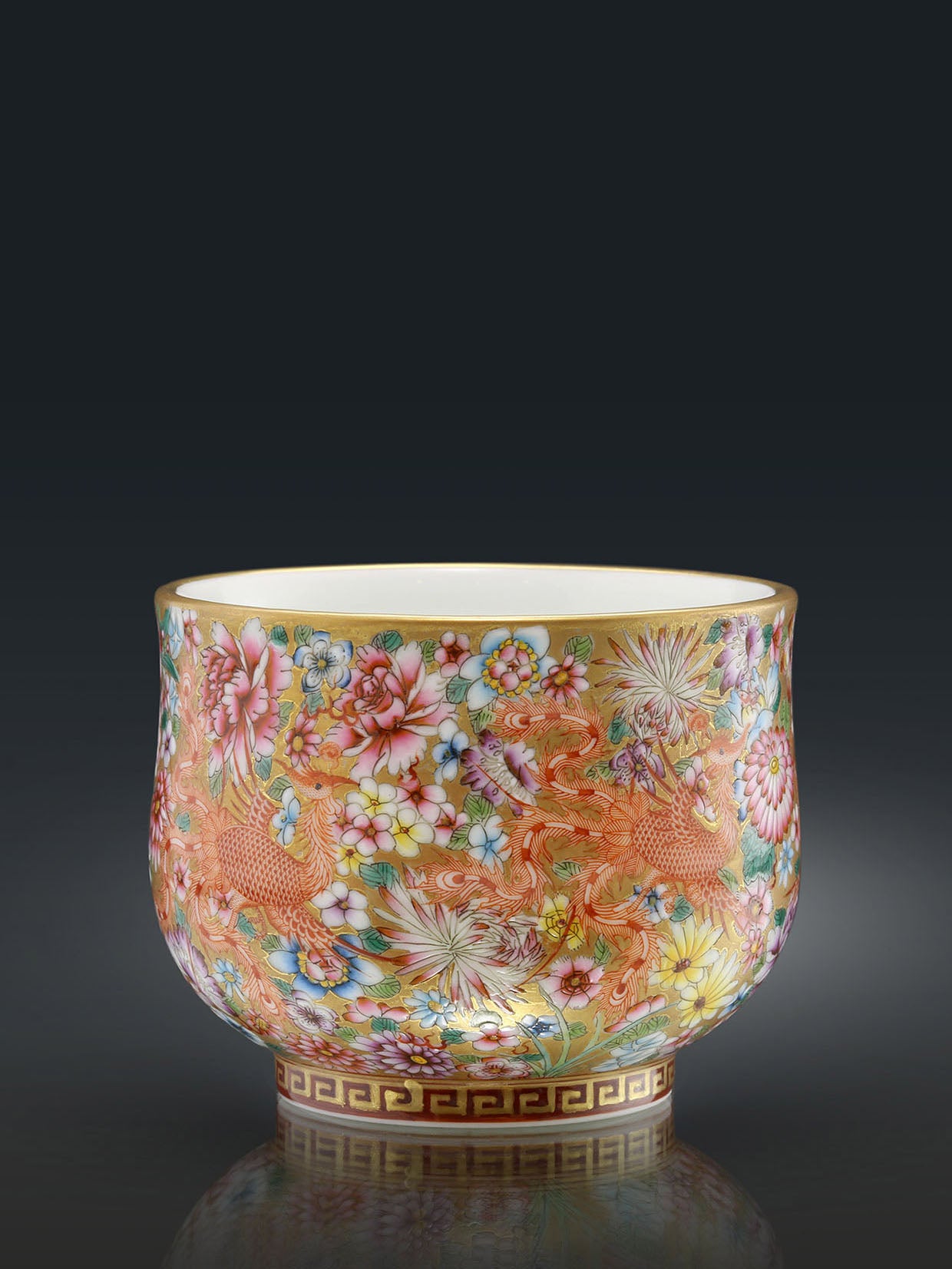 Dayazhai Phoenix Pattern Hundred Flowers Cup