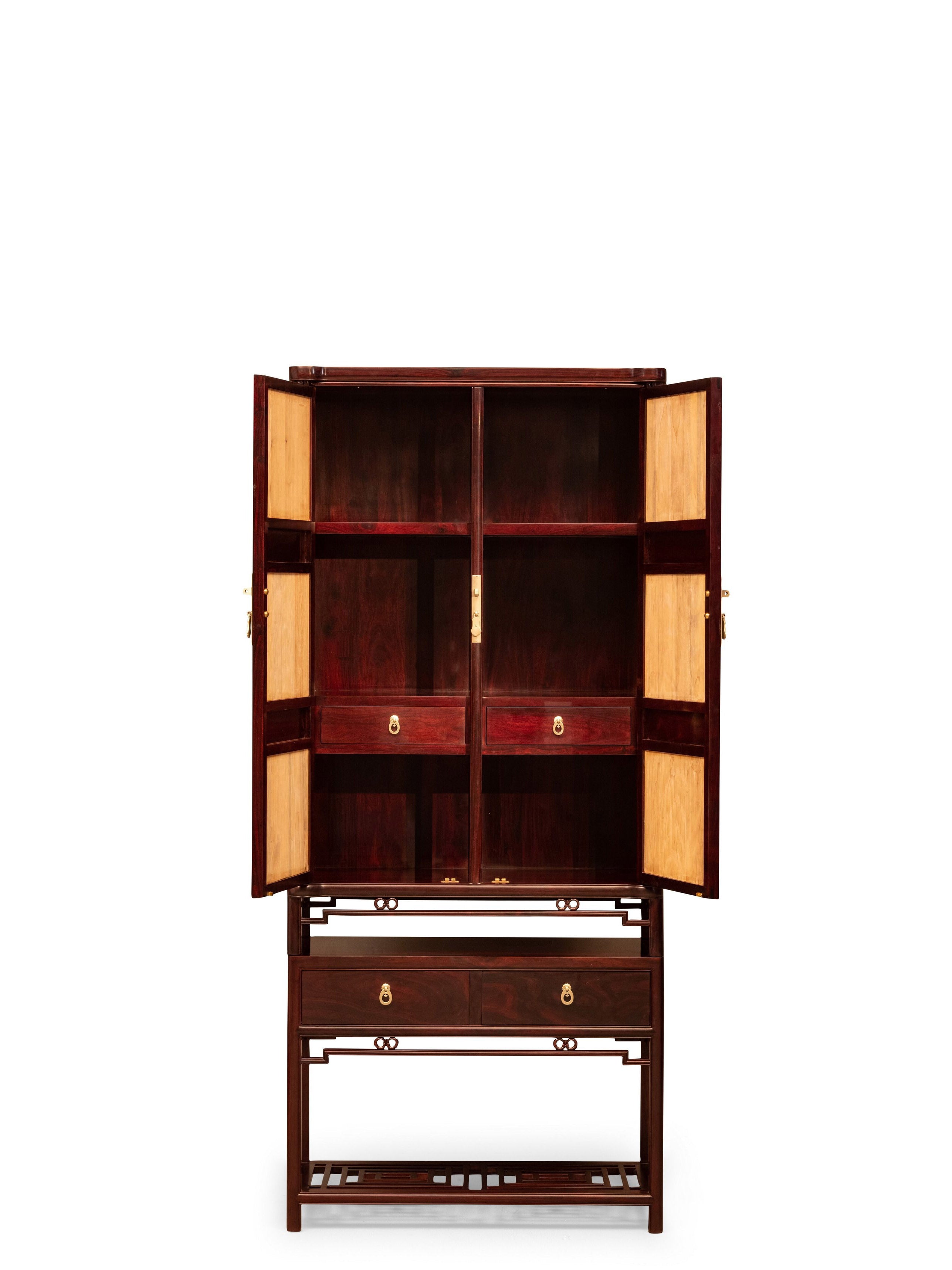 Tea cabinet with drawers, split design