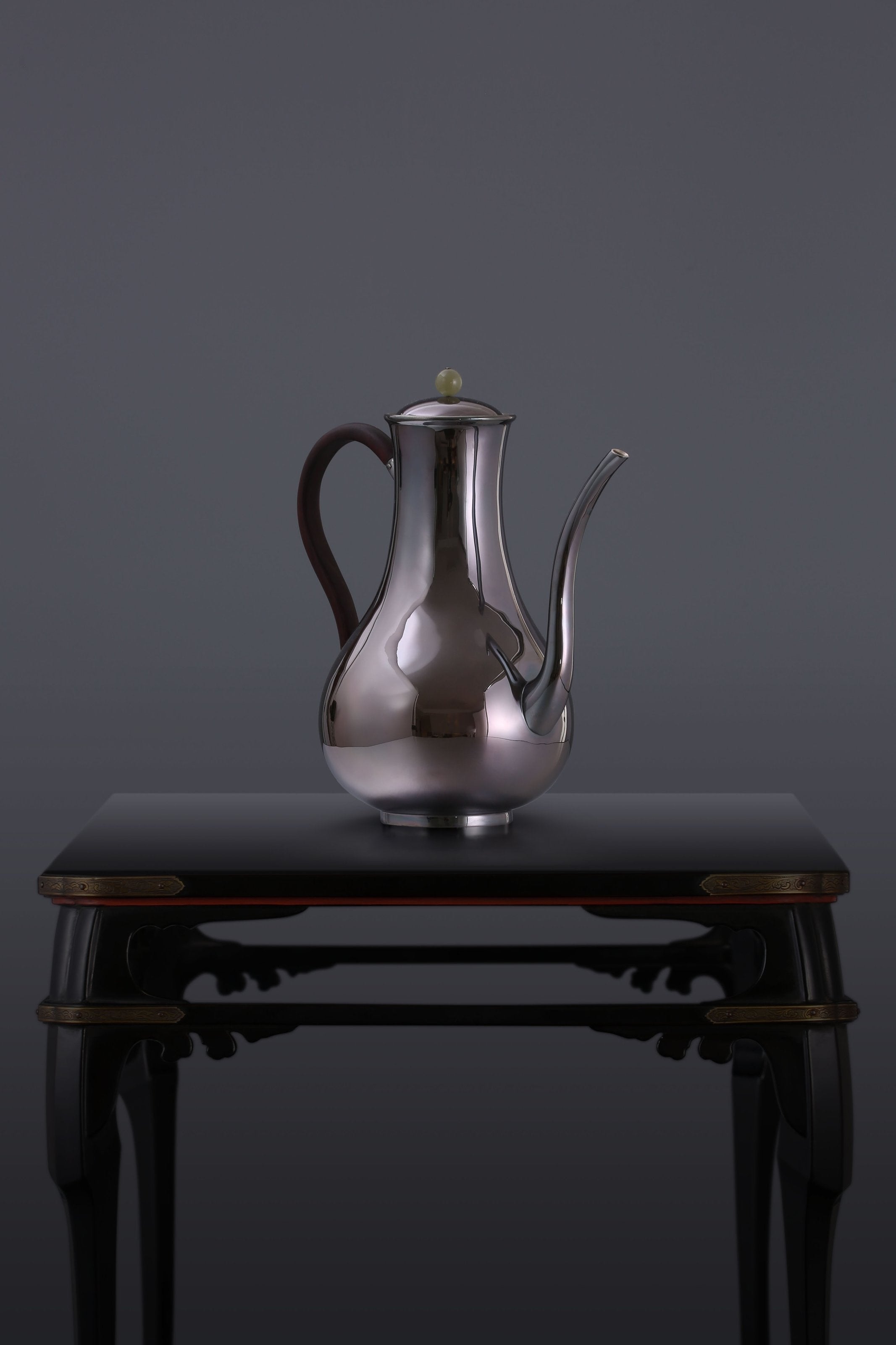 Polished sterling silver flask/glass