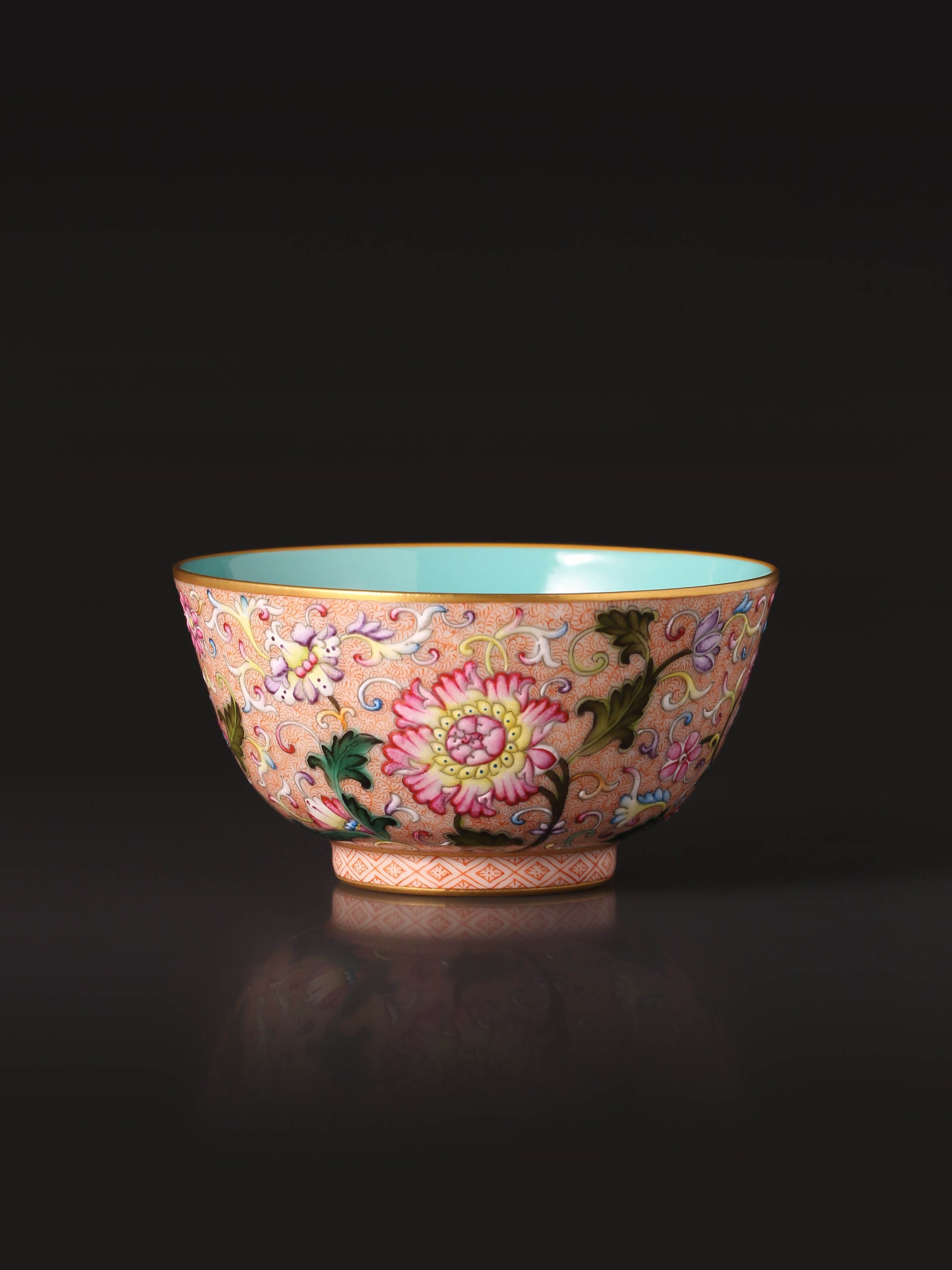 Dayazhai Guyuexuan Floral Pattern Covered Bowl/Cup