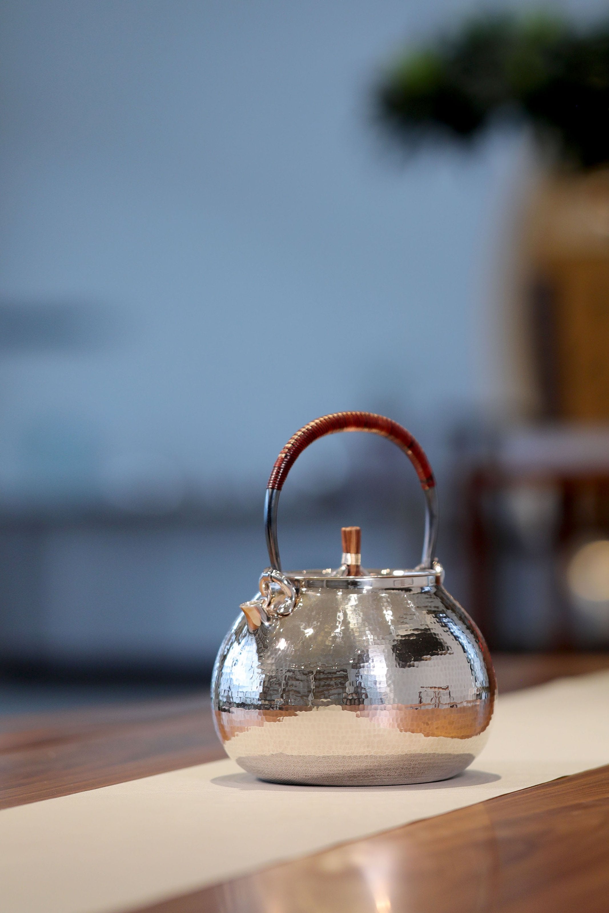 Ancient Style Vine Picking Pure Silver Teapot