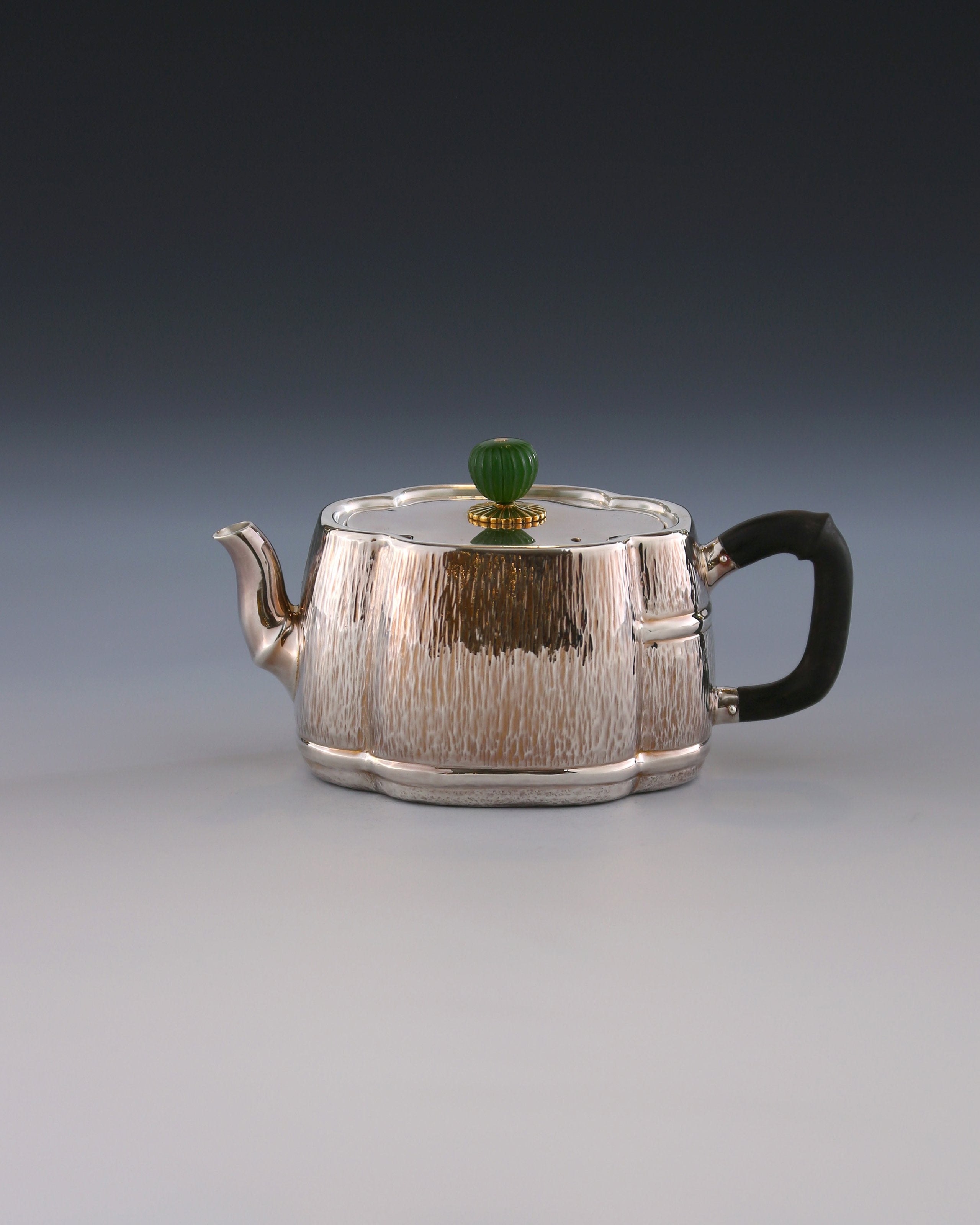 Begonia Bamboo Sterling Silver Teapot