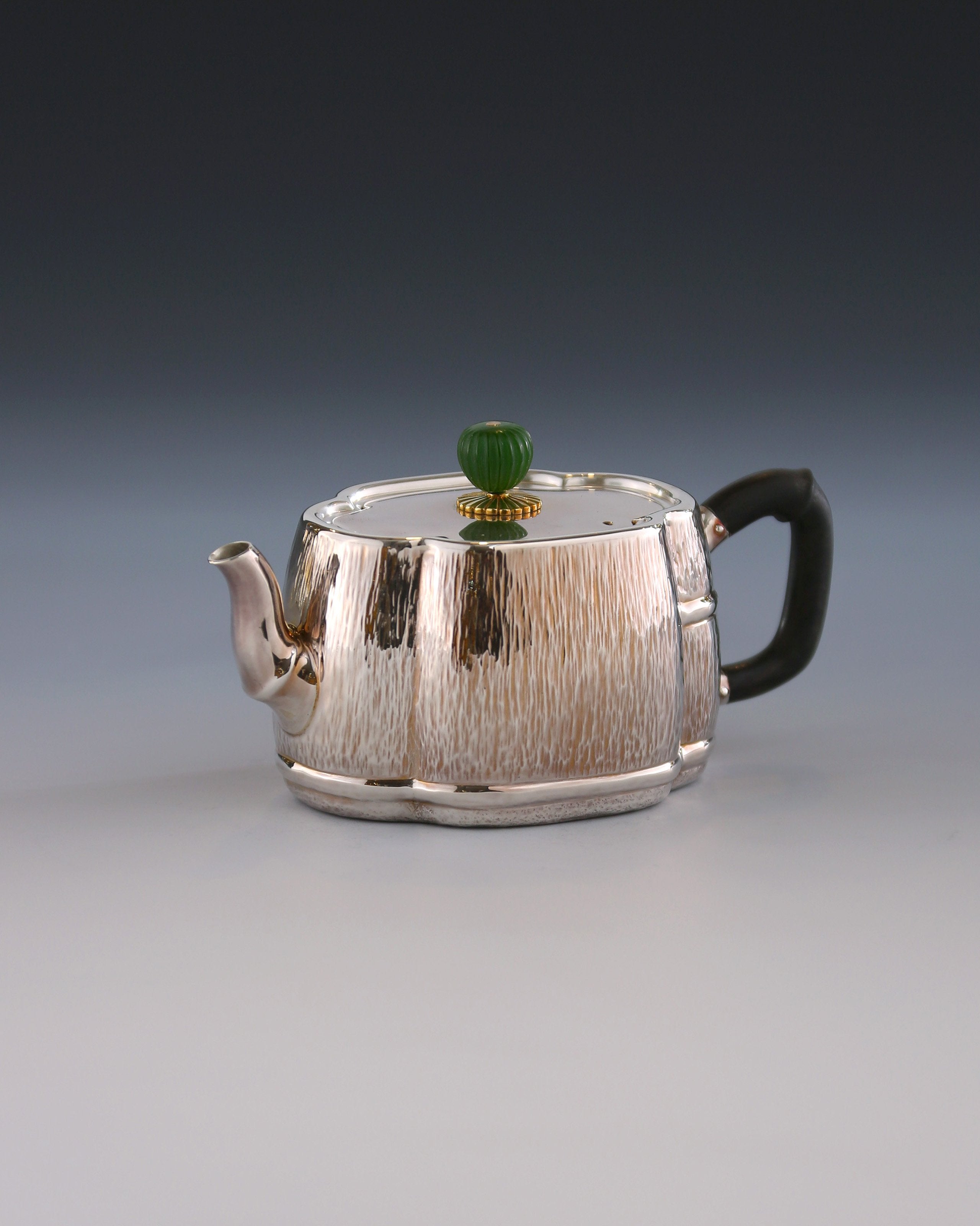 Begonia Bamboo Sterling Silver Teapot