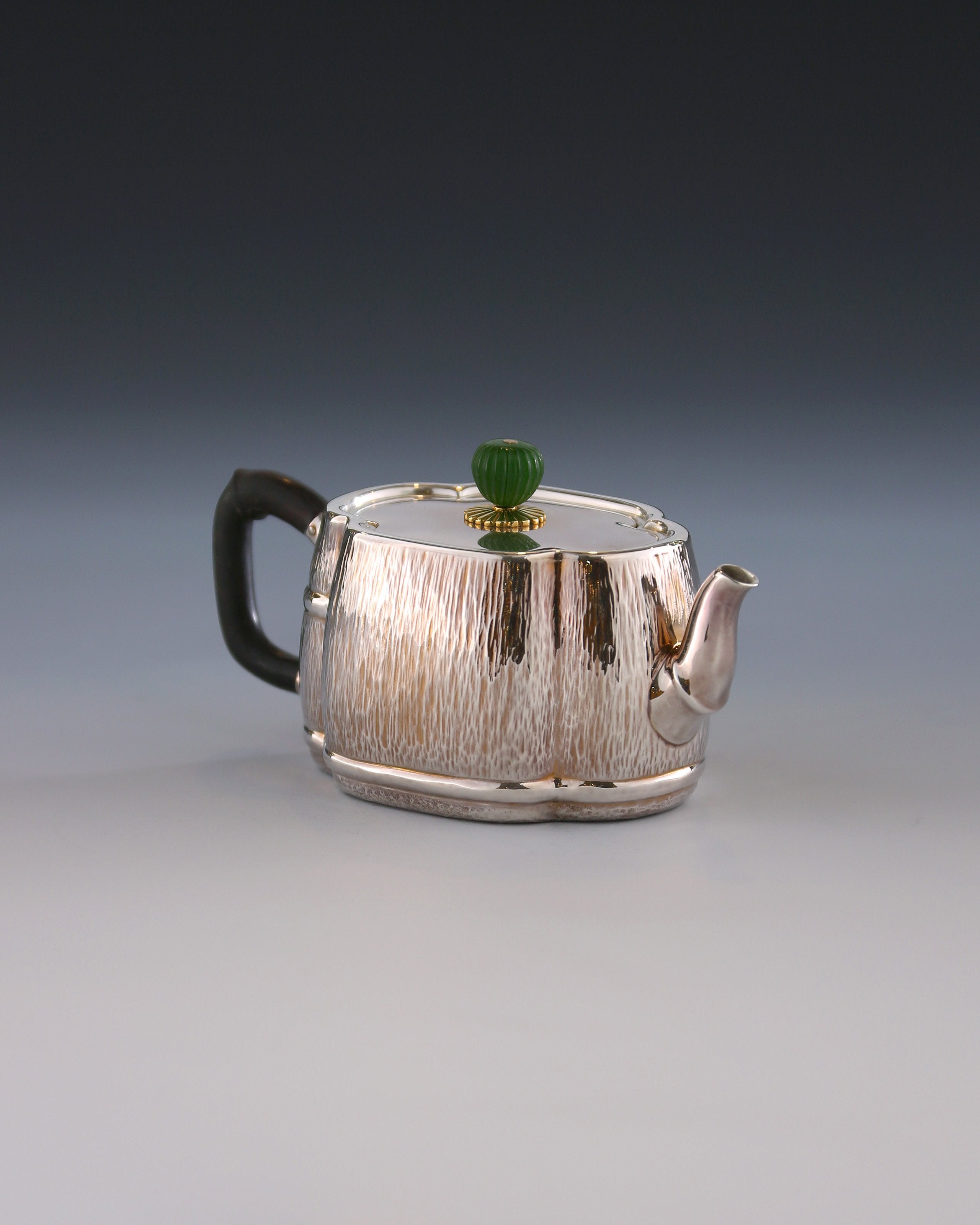 Begonia Bamboo Sterling Silver Teapot