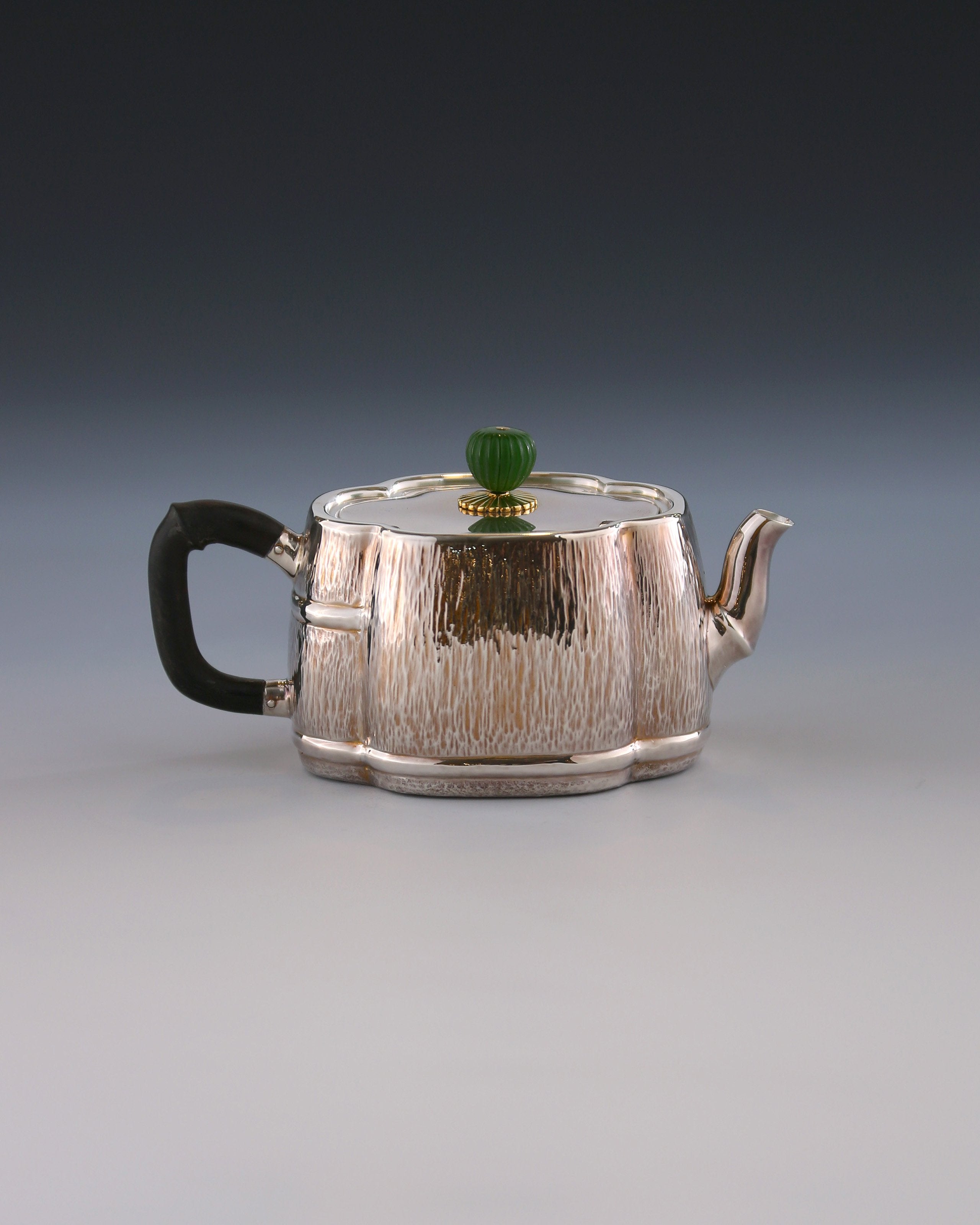Begonia Bamboo Sterling Silver Teapot